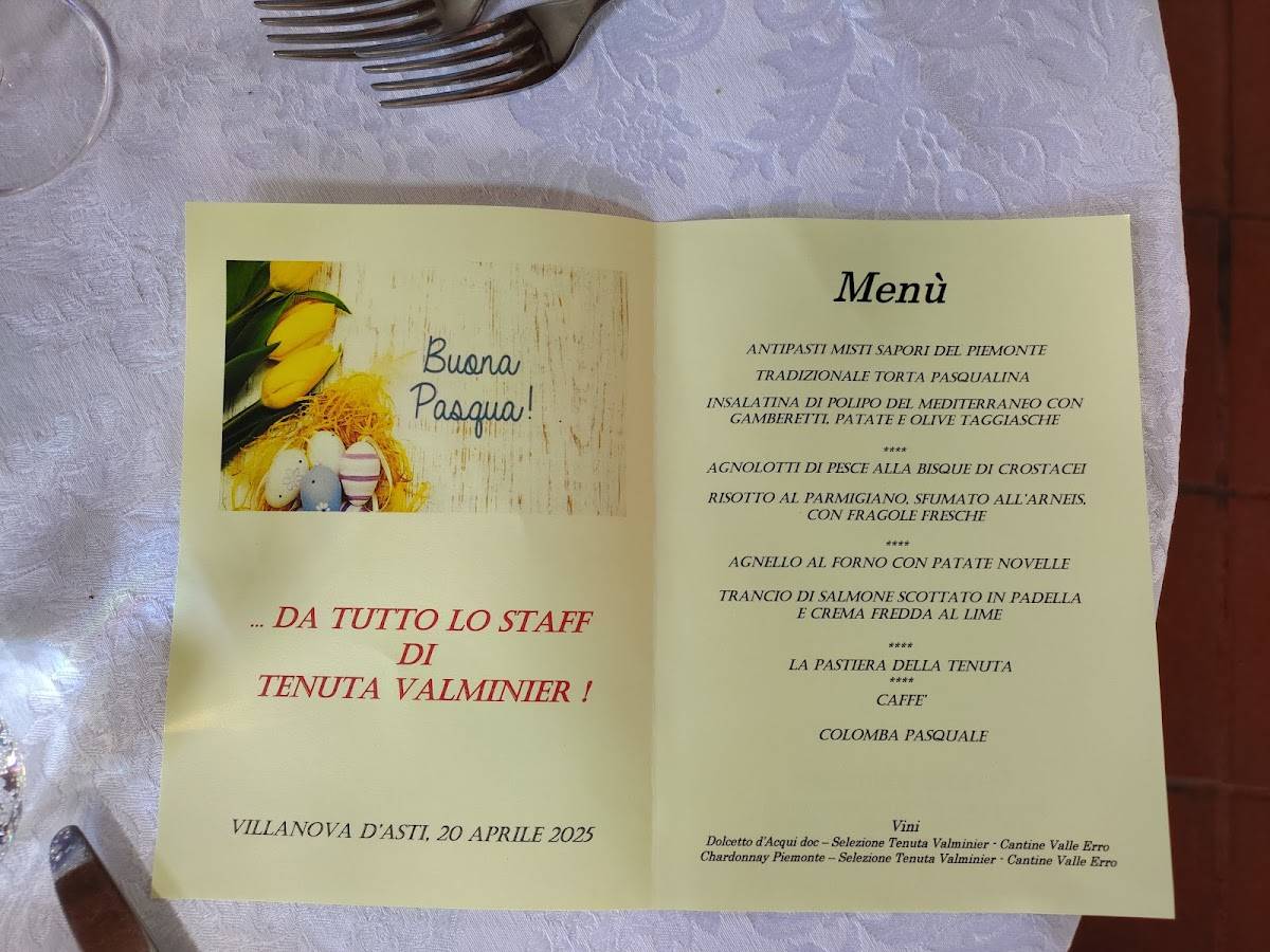Menu di Ristorante Tenuta Valminier 