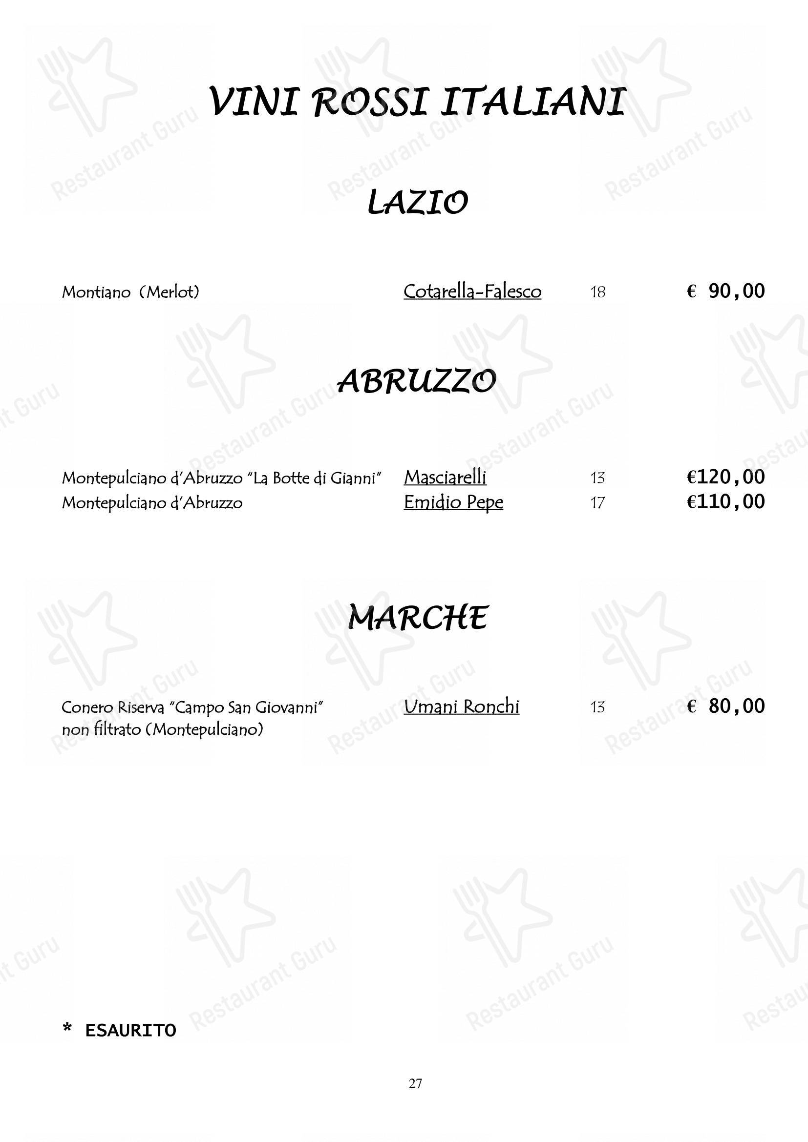 菜单 per Ristorante da Miro in Viareggio