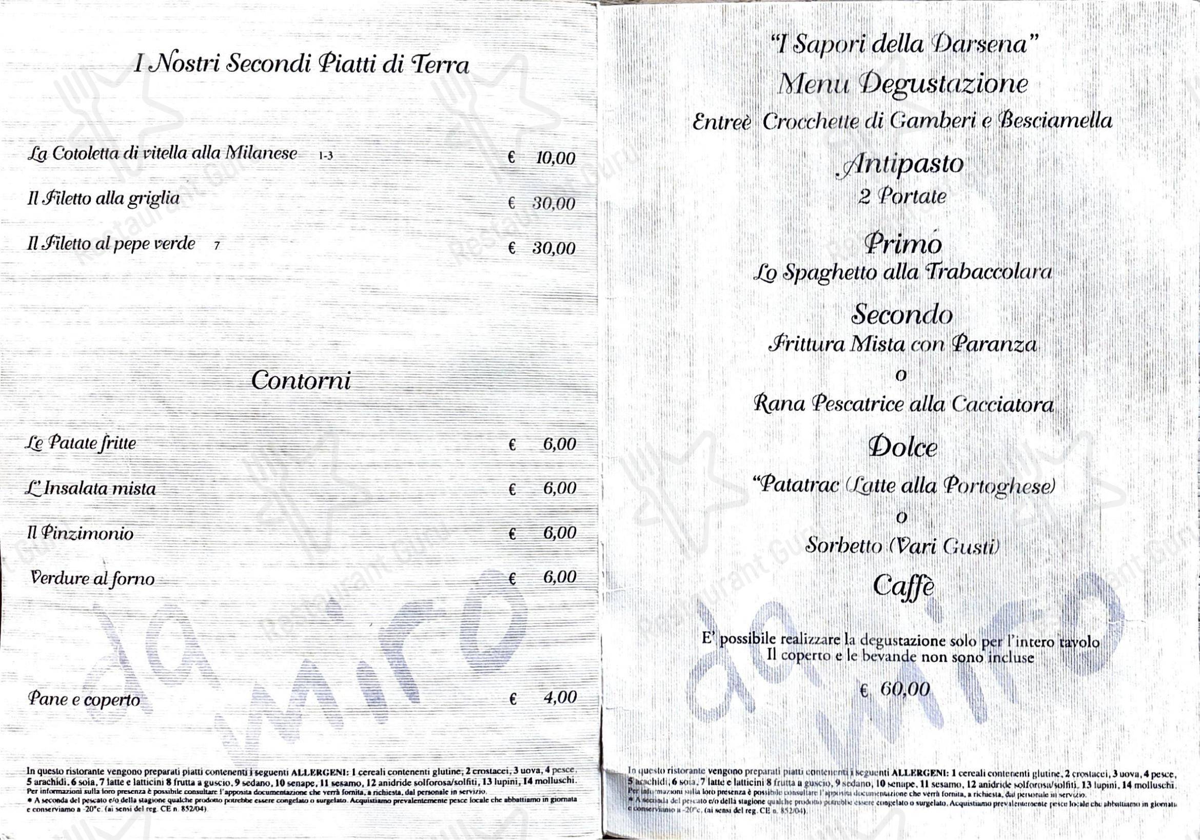 Menu bar per Ristorante da Miro ristorante