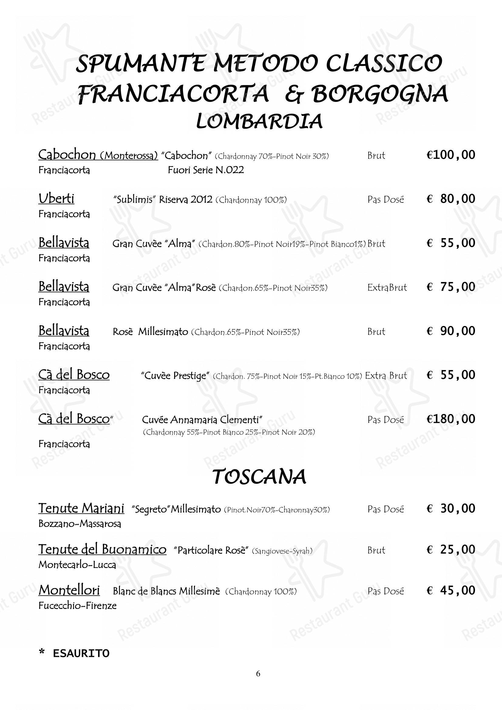 菜单 per Ristorante da Miro in Viareggio