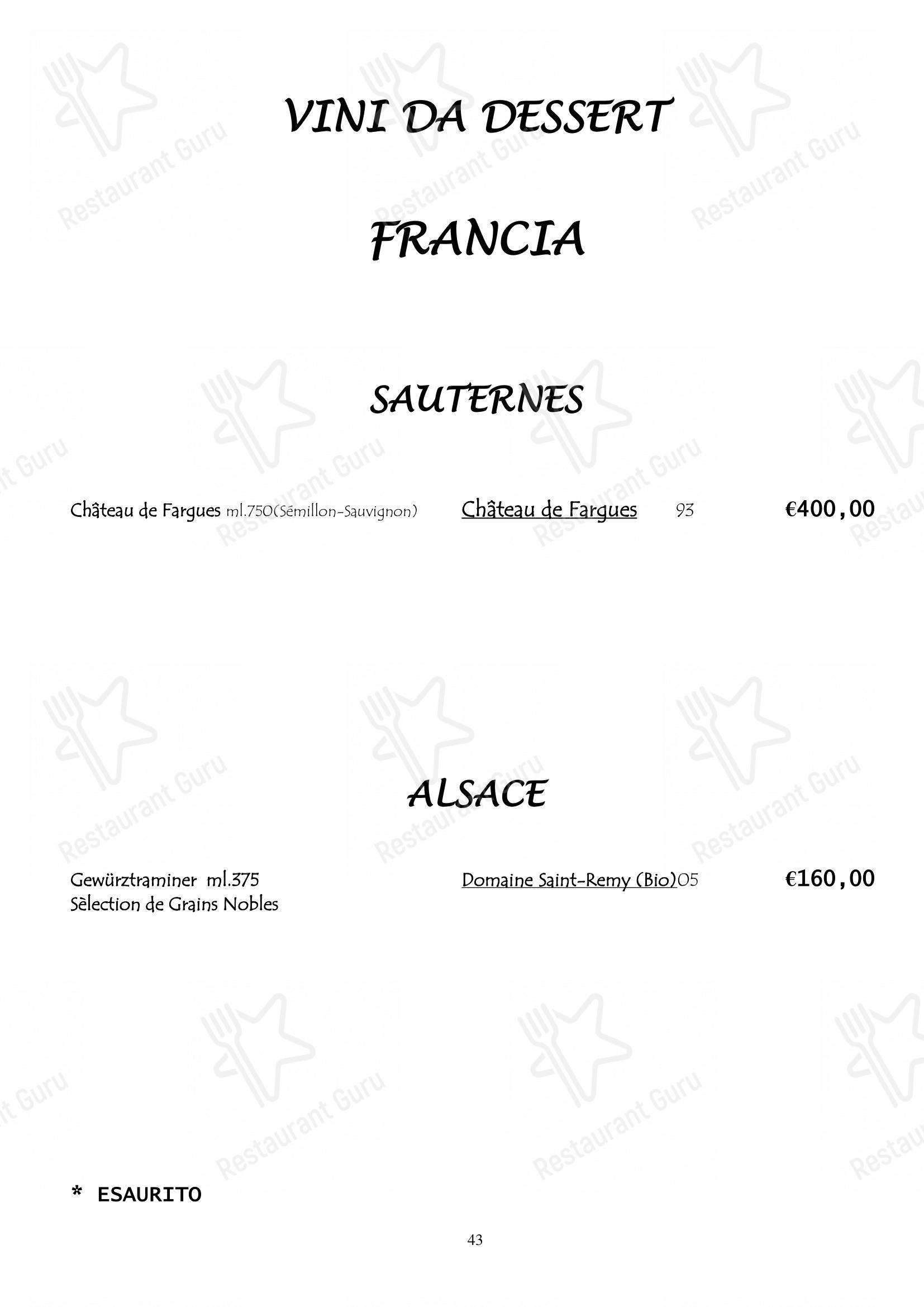 Menu di Ristorante da Miro - 菜单