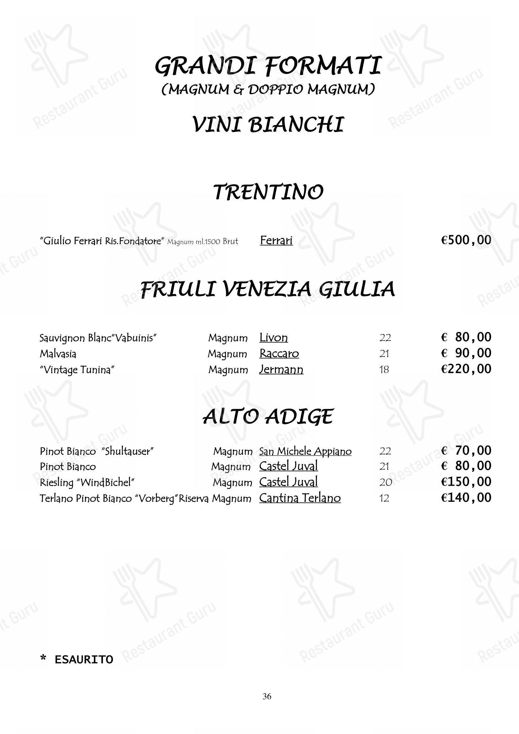 Ristorante da Miro in Viareggio - 菜单