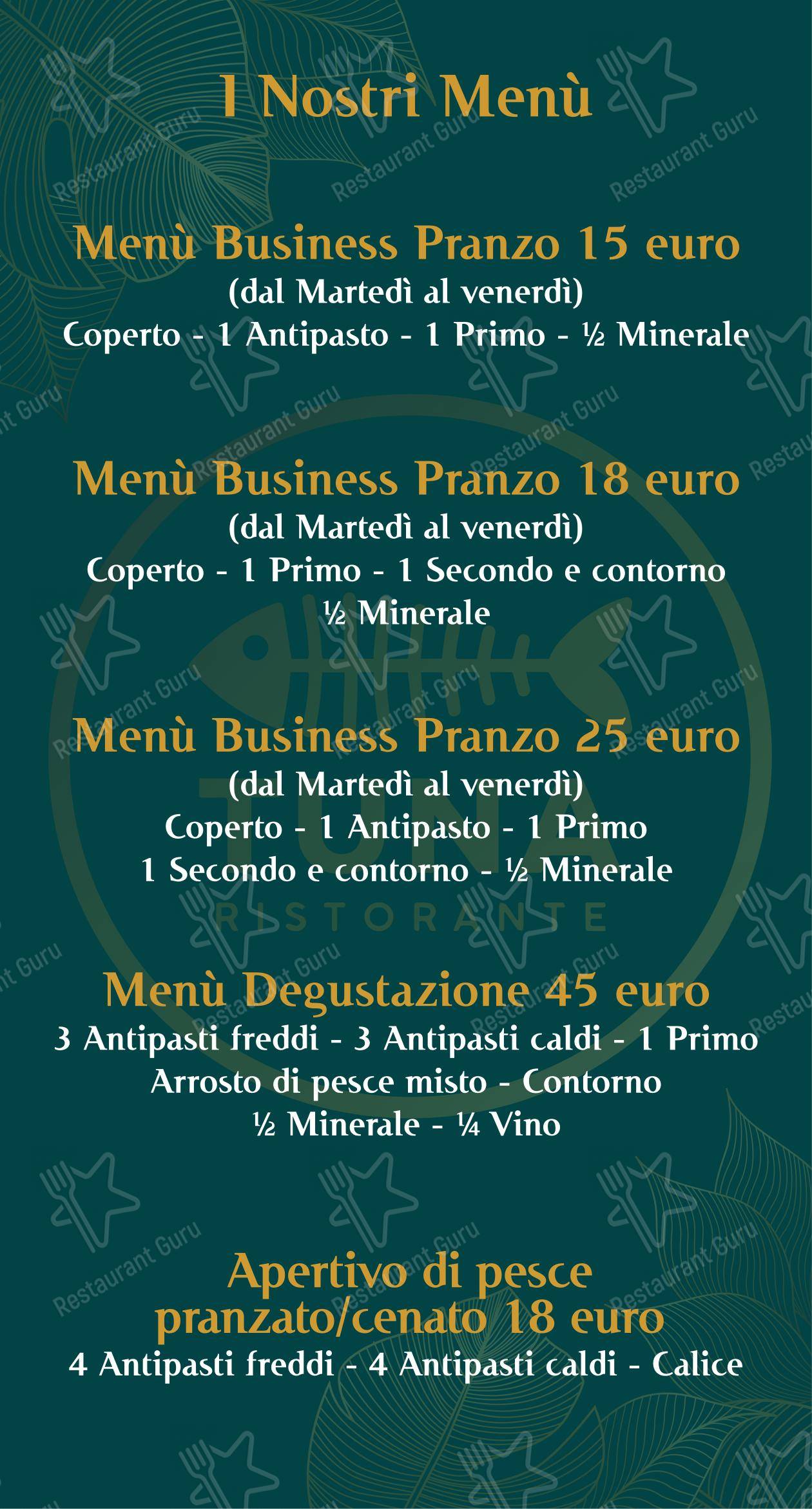 Ristorante Tuna Chieti in Chieti - Menu