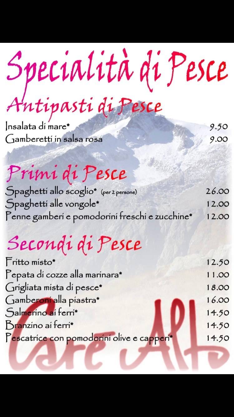 Menu di Carè Alto 