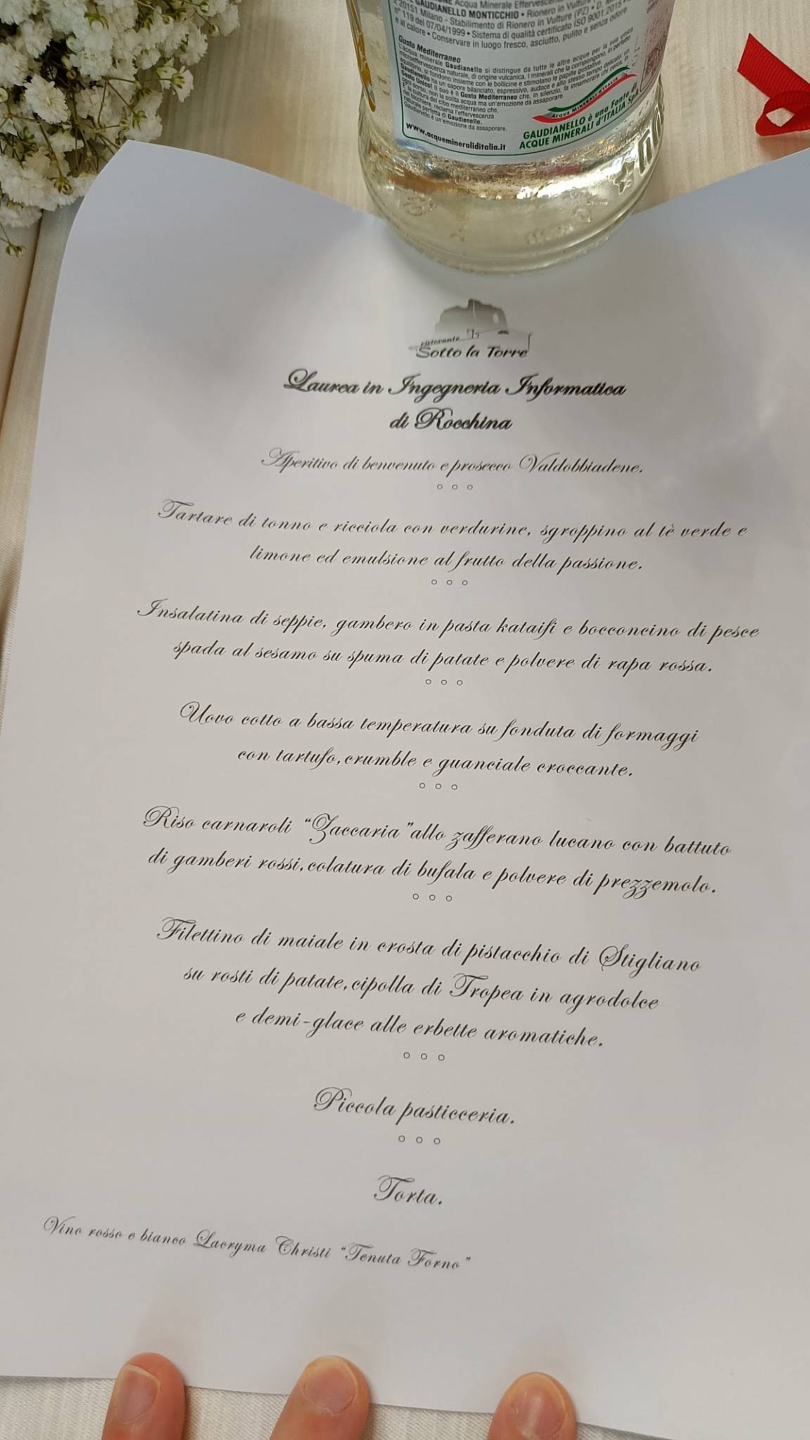 Menu di Ristorante Sotto la torre 