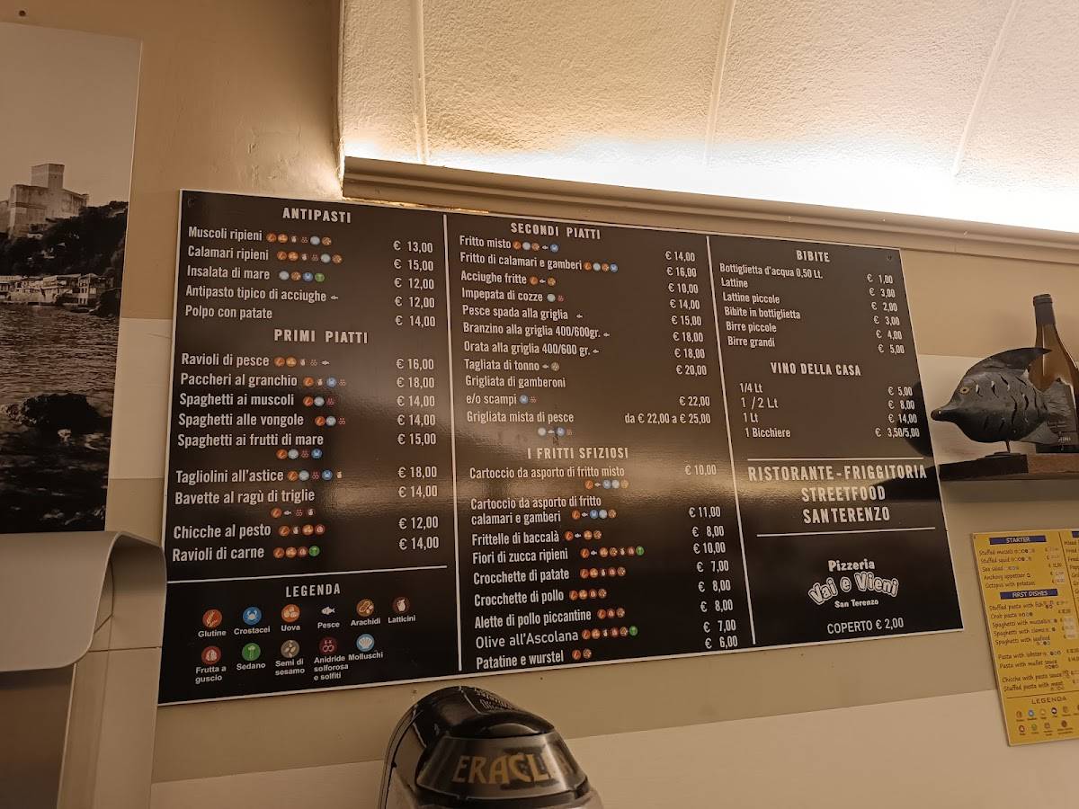 Menu di Ristorante street food san terenzo 