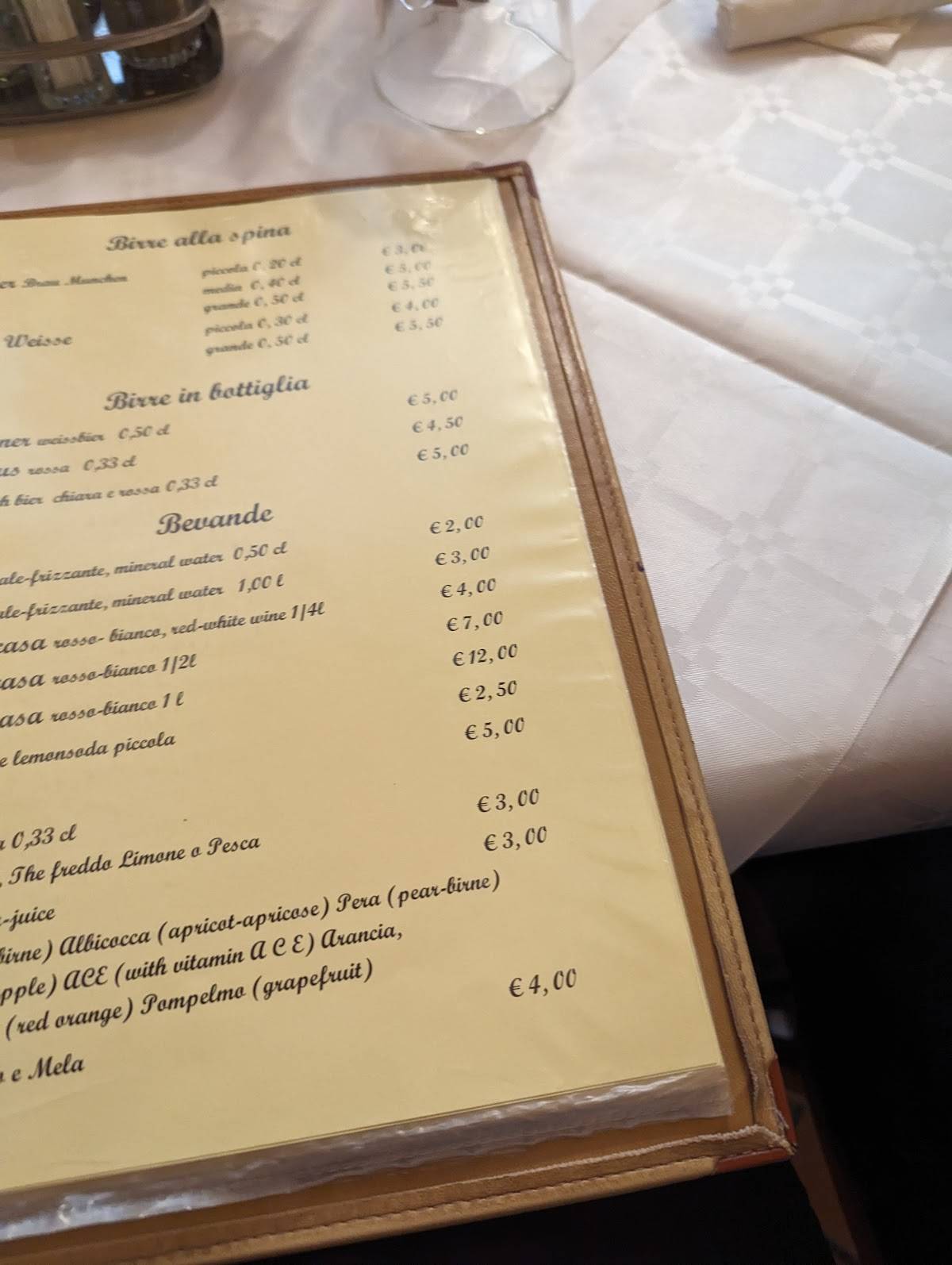 Menu di Ristorante trattoria Heidi 