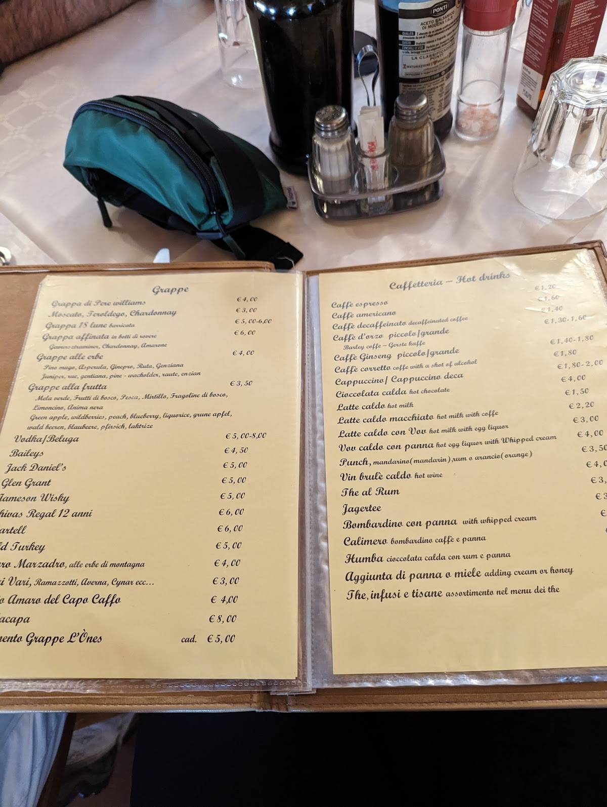 Menu di Ristorante trattoria Heidi 