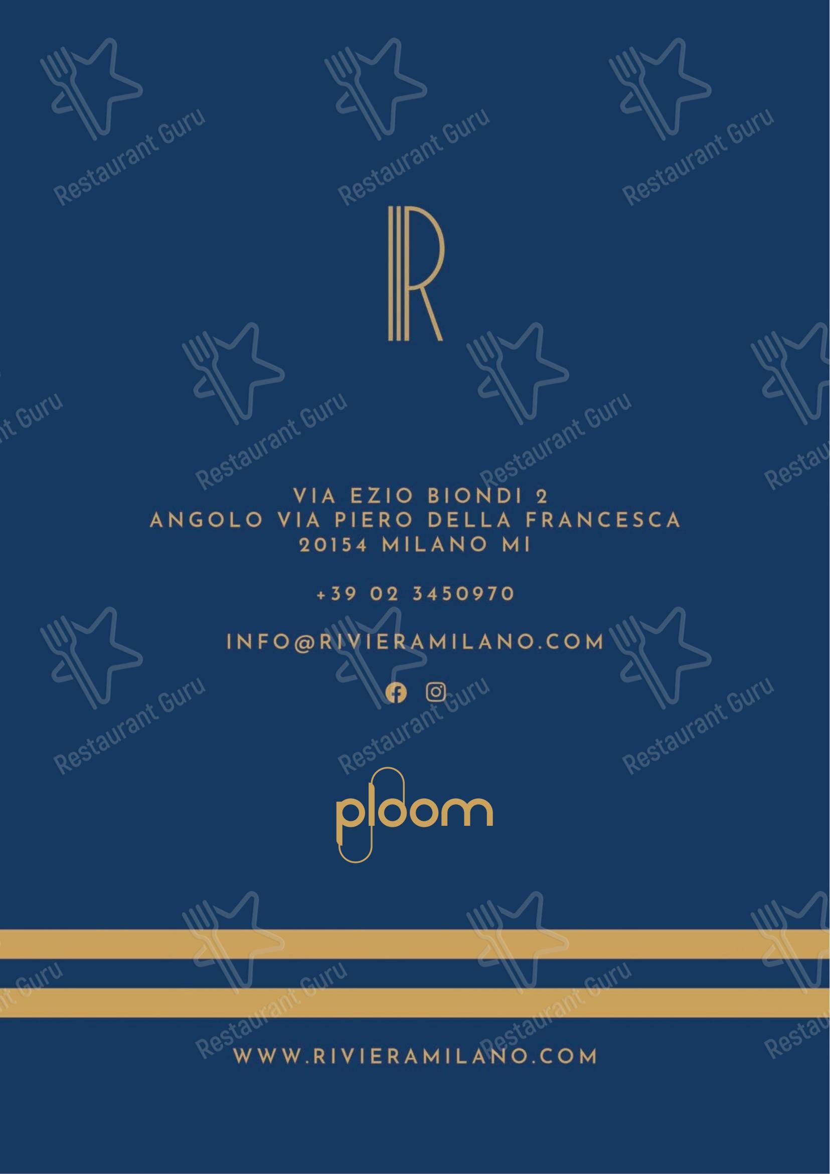 Riviera Milano Restaurant - Lounge Club in Milano - Крафт меню