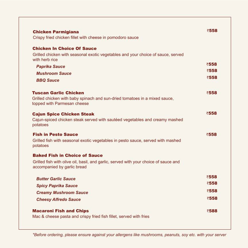 Roastery Coffee House Gomti Nagar menu