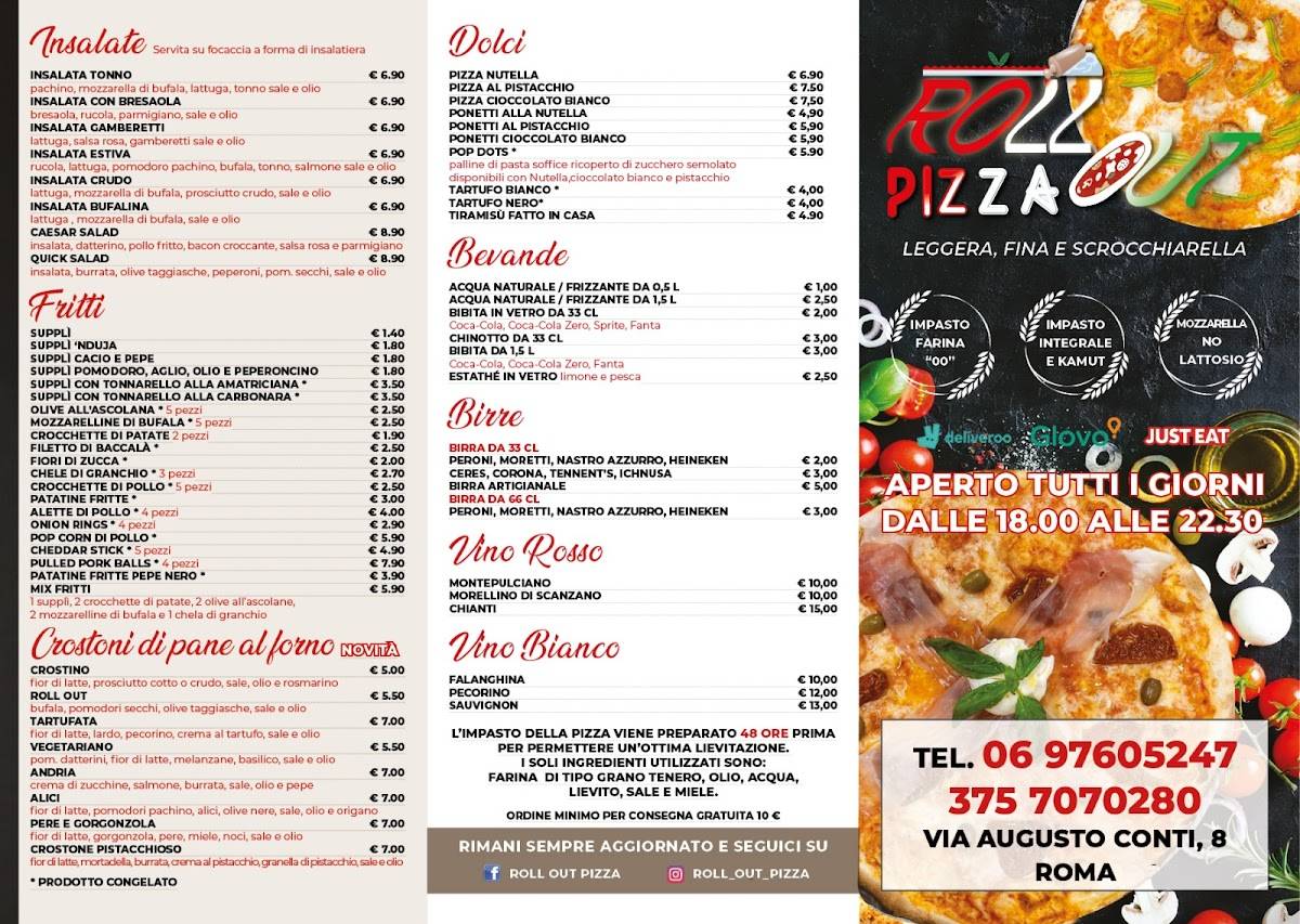Menu di Roll Out Pizza 