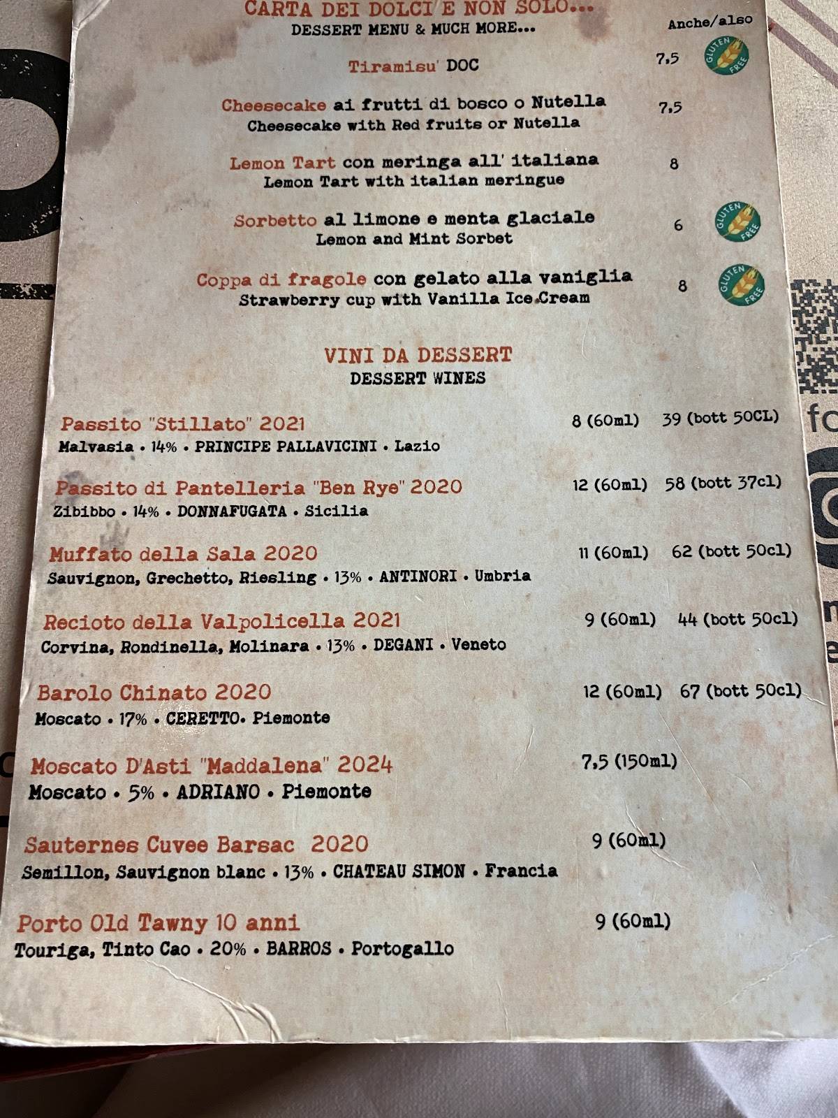 Menu di "DOC" EnoBistrot - Cucina & Vineria 