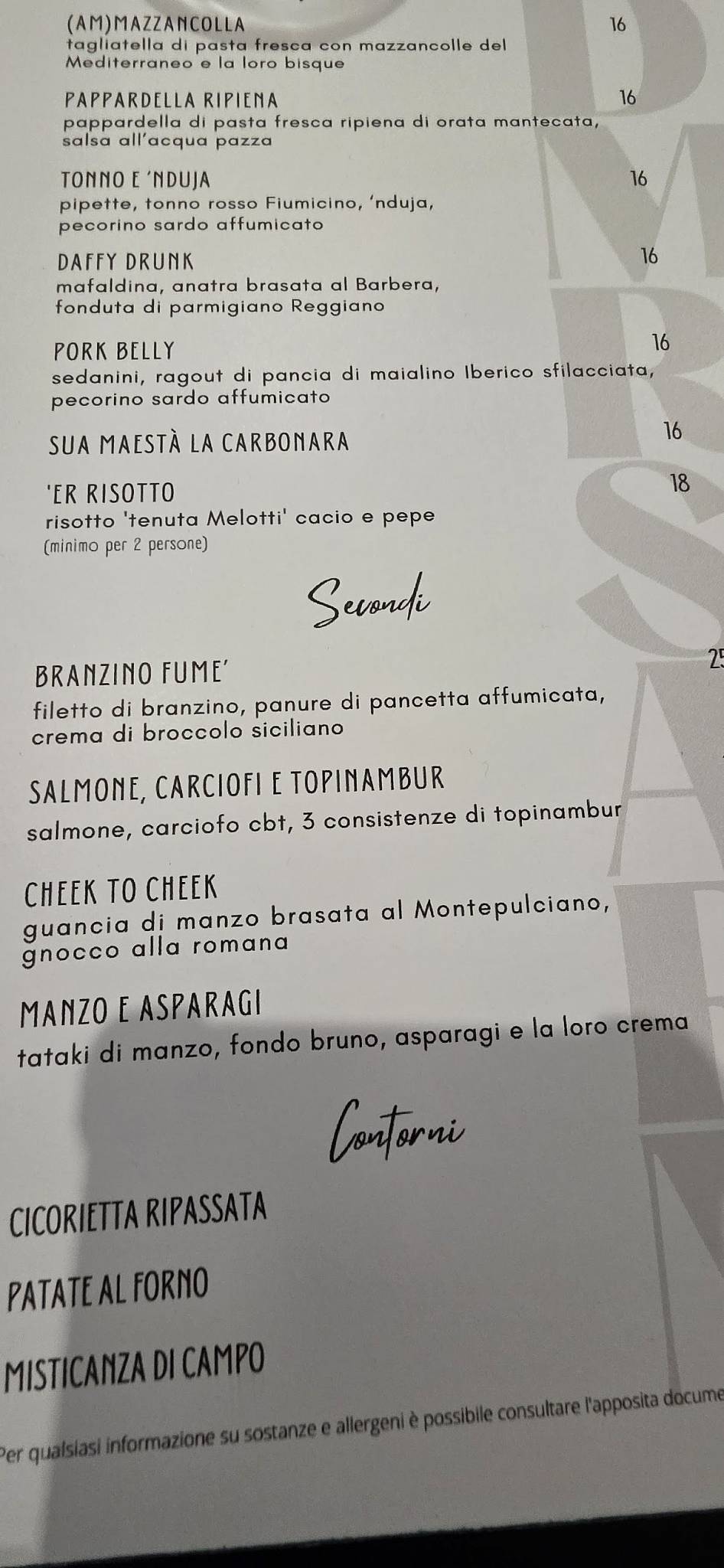 Menu di DEMA Restaurant 