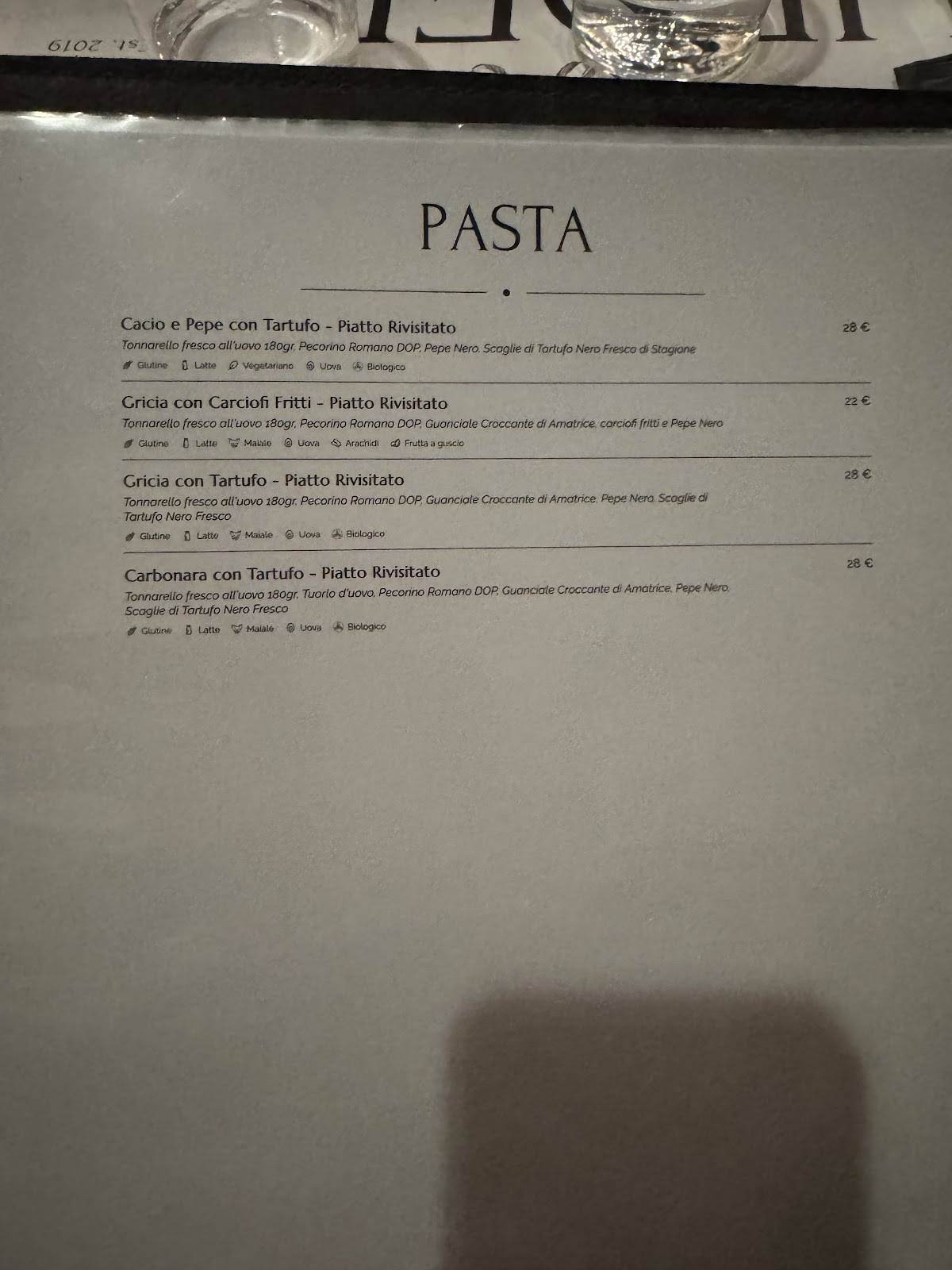 Menu di Hedera - Osteria Contemporanea 