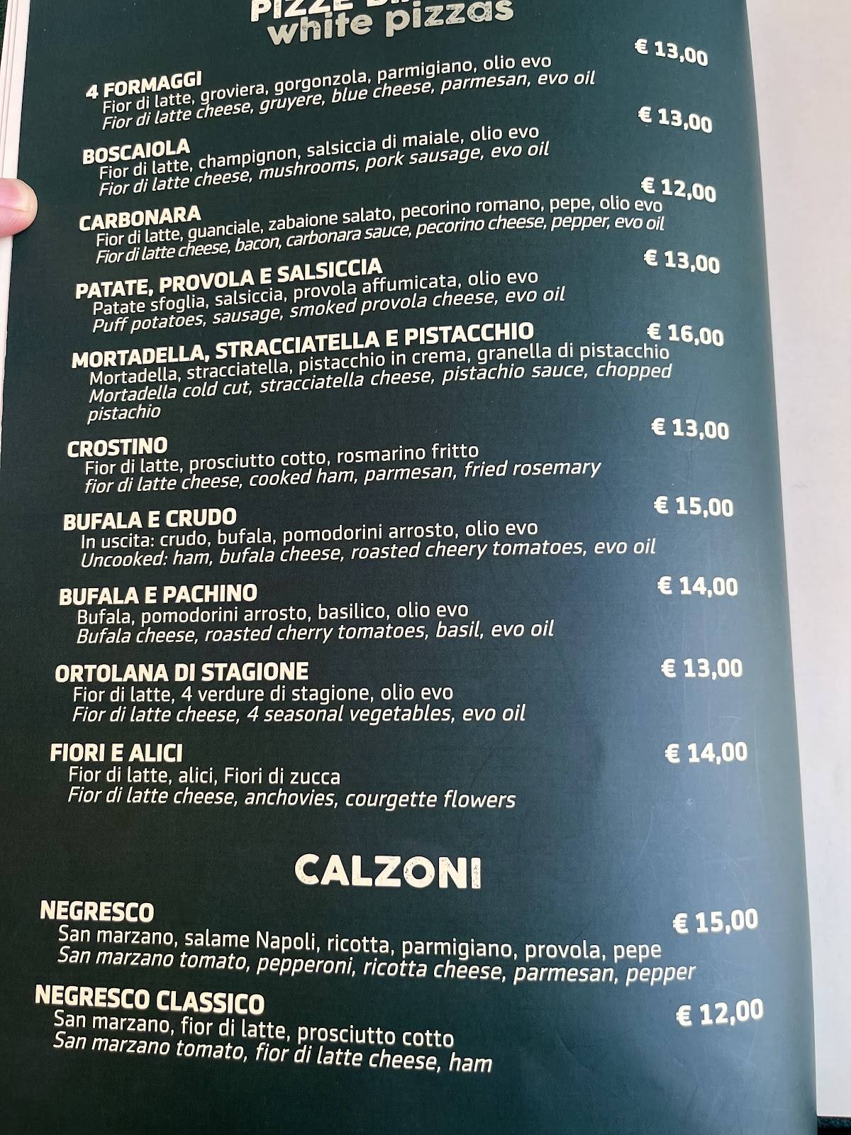 Menu di Negresco Ristorante Pizzeria 