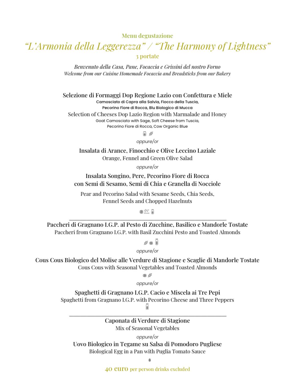 Menu di Ristorante Terrazza Caravita 