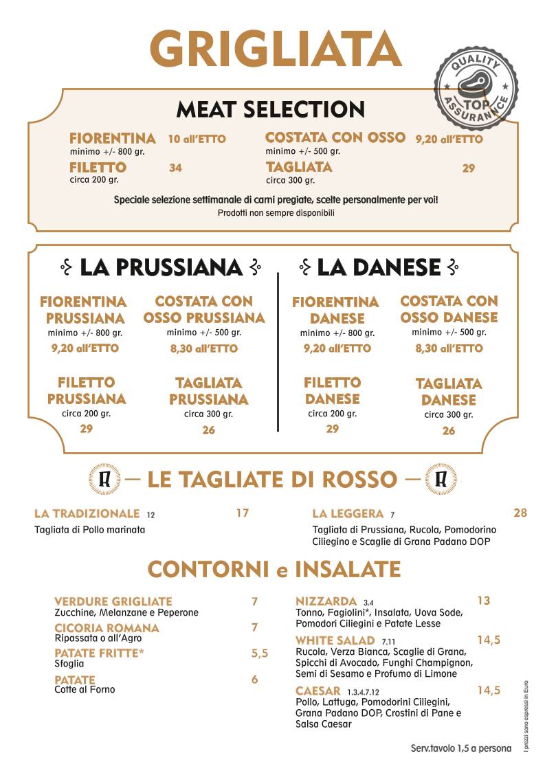 Menu di Rosso Ristorante 