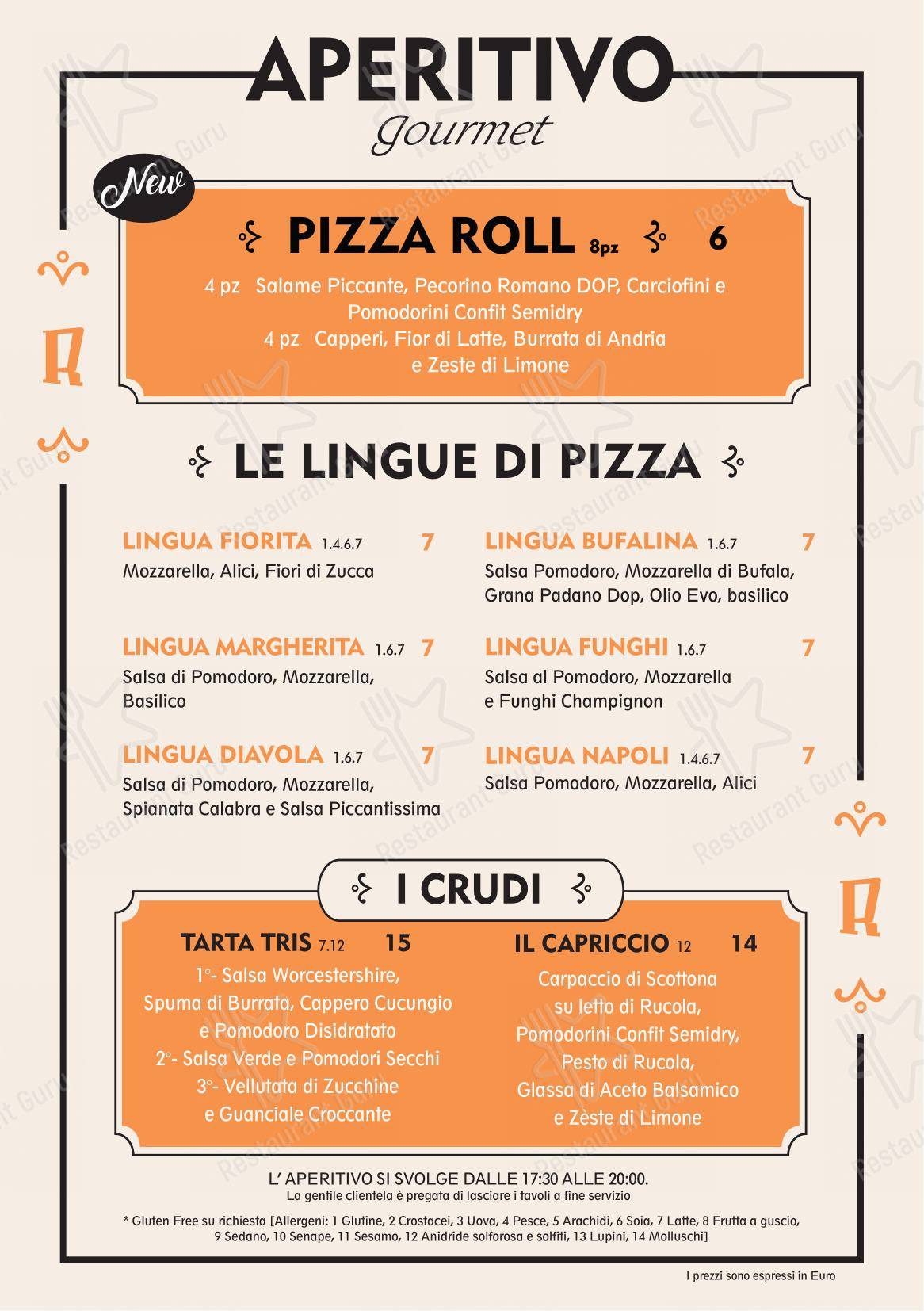 Rosso Ristorante in Roma - 菜单