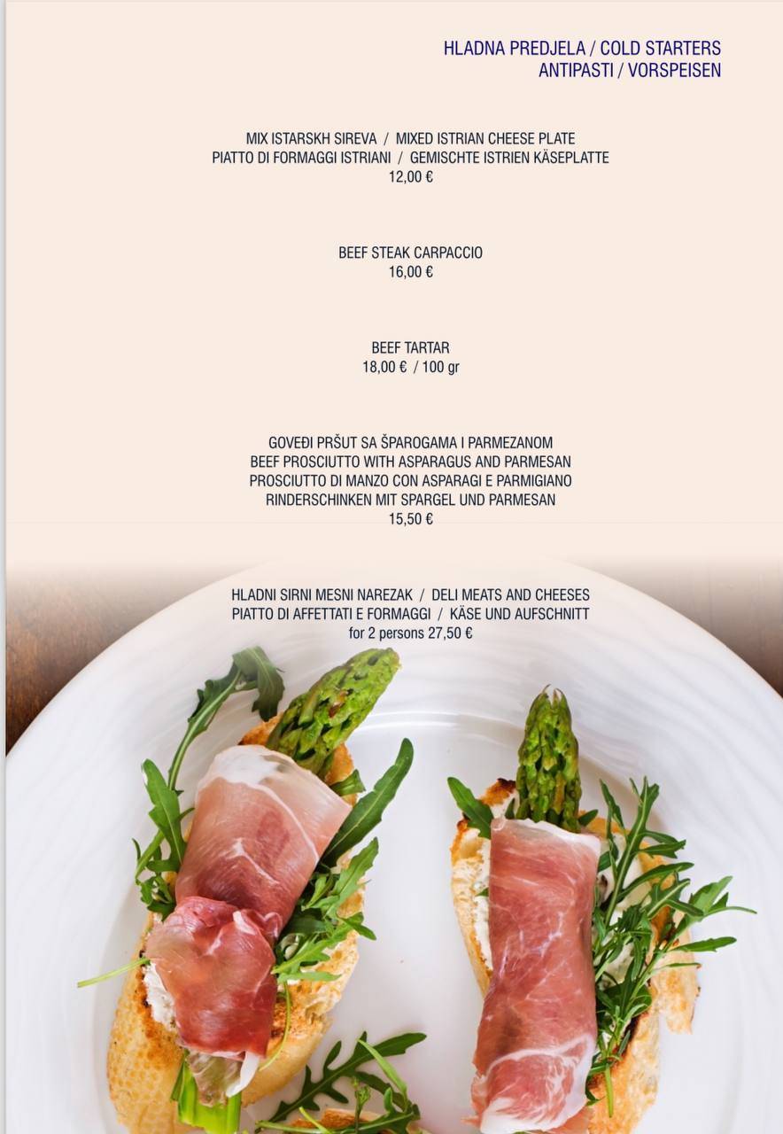 Menu di Restaurant Stella Di Mare 
