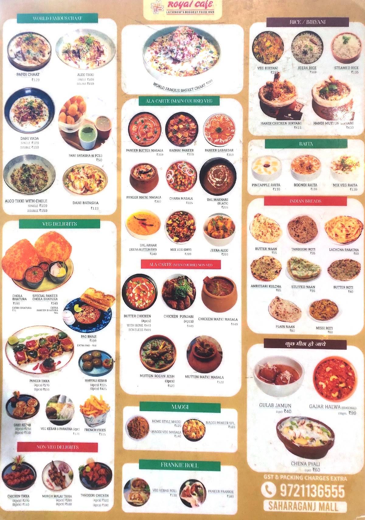 Royal Cafe menu