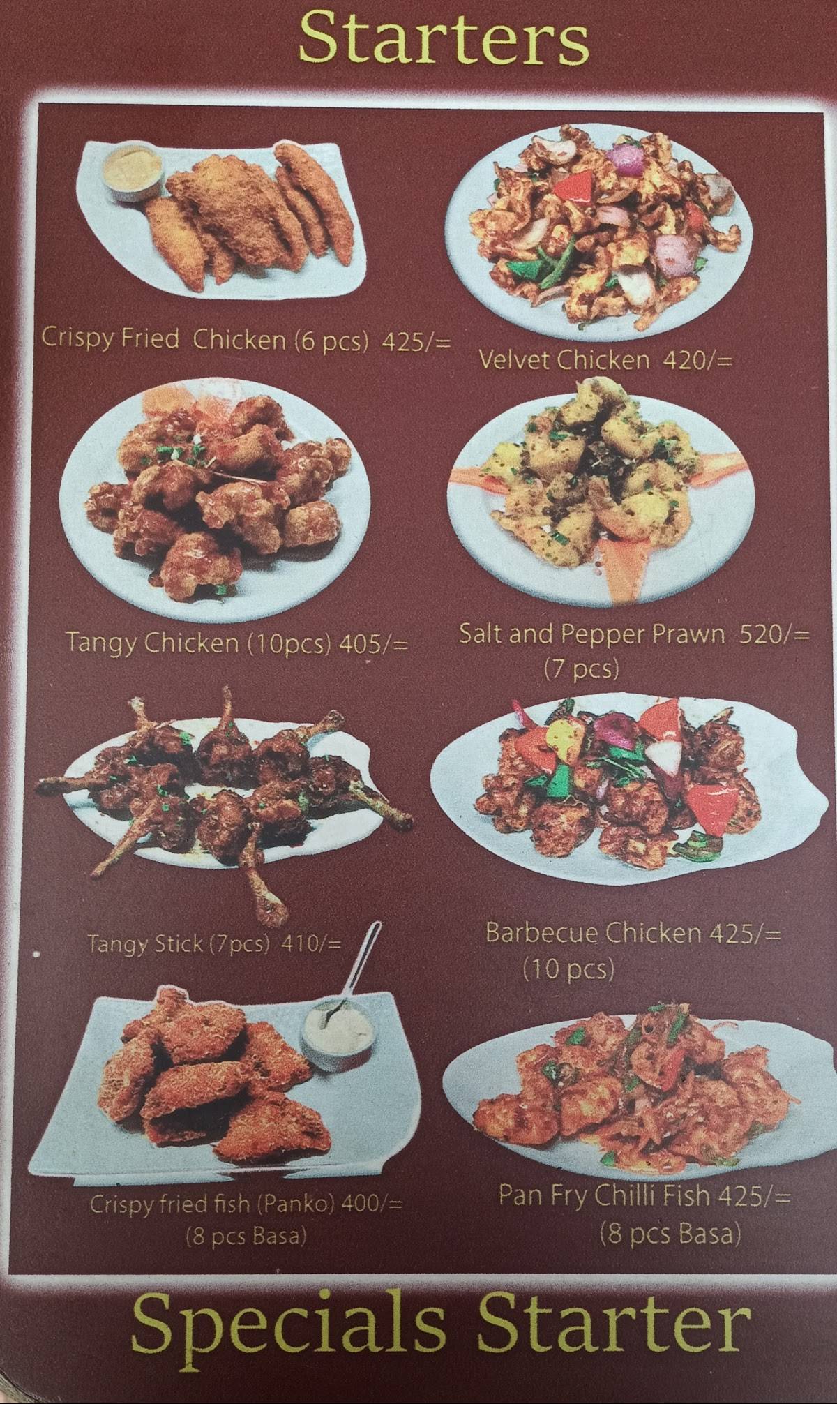 Royal Jade Chinese Restaurant menu