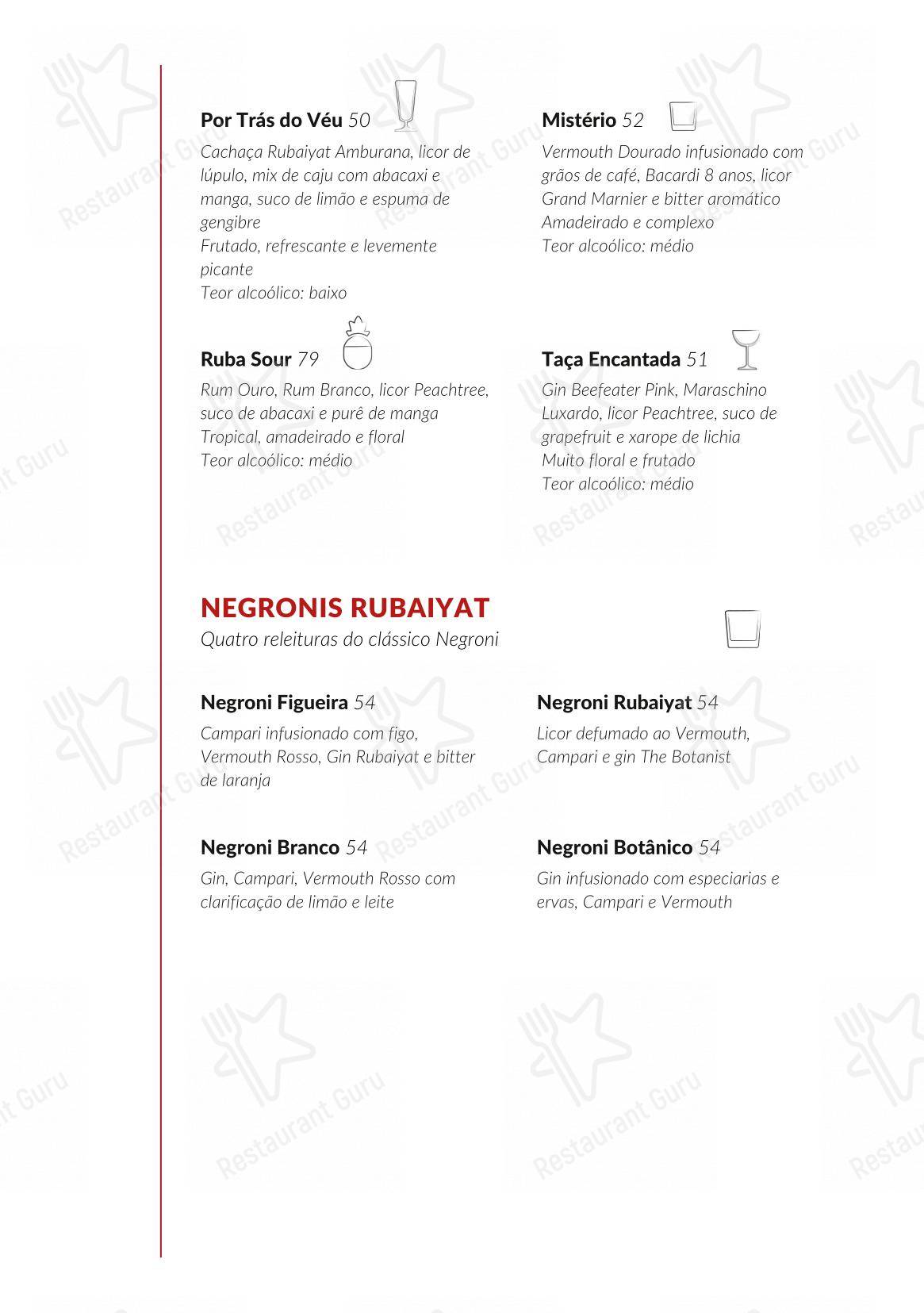 Rubaiyat Brasília em Brasília - Menu bar