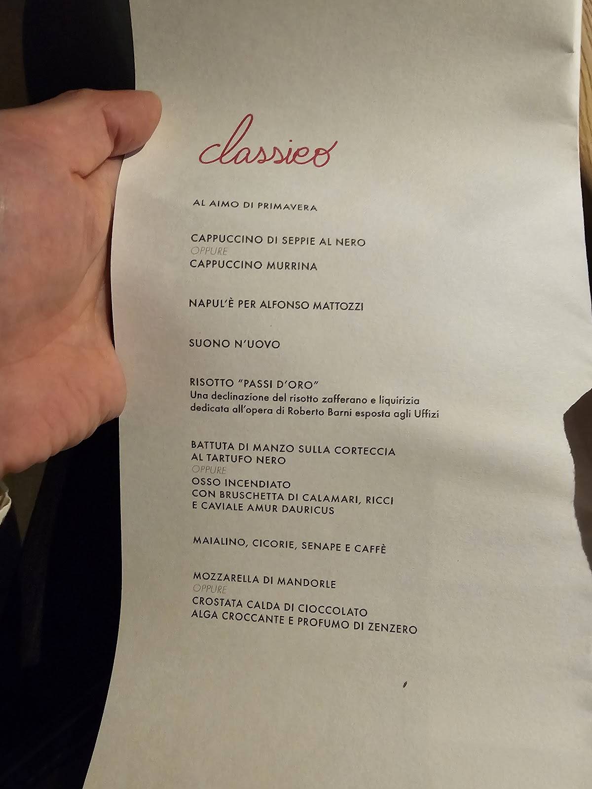 Menu di Le Calandre 