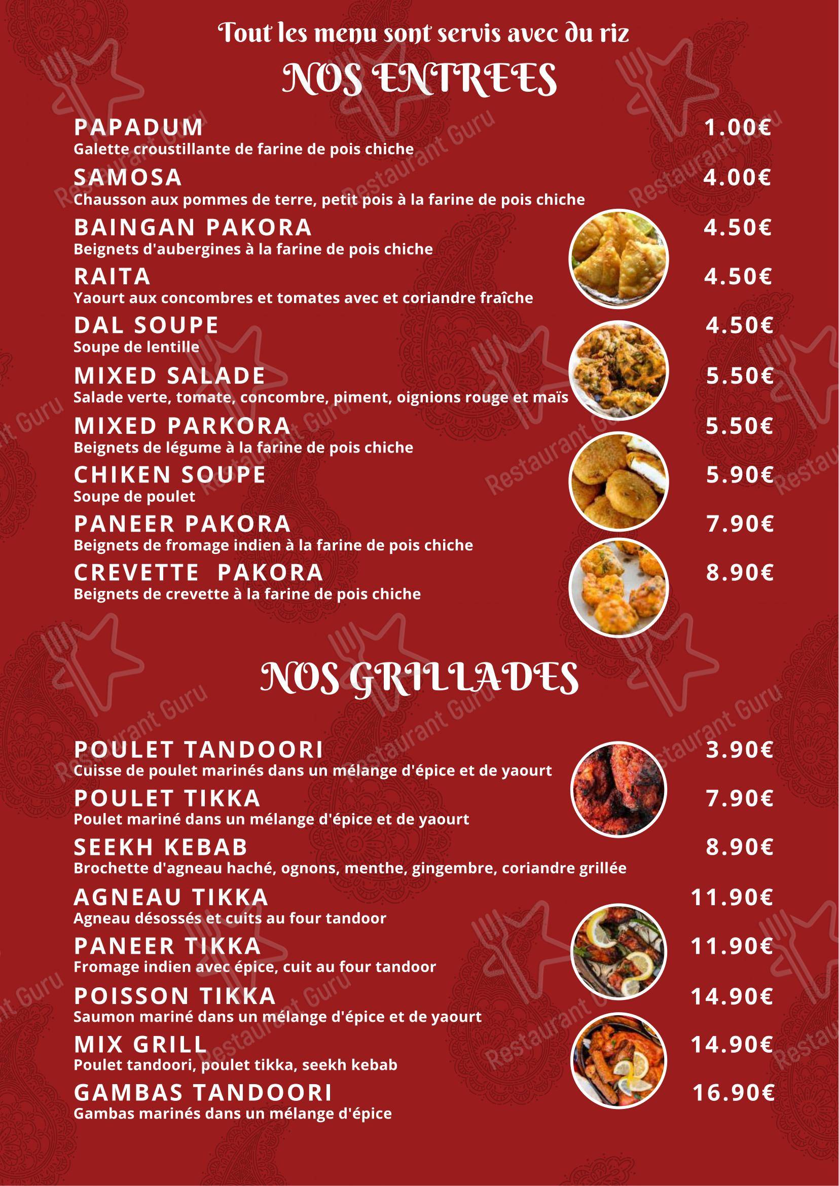 Menu pour Ruby Restaurant - Menu