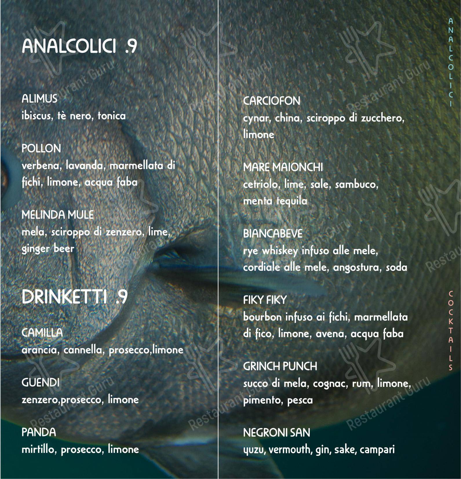 Rufio Ristorante & Cocktail Bar in Brescia - Menu bar