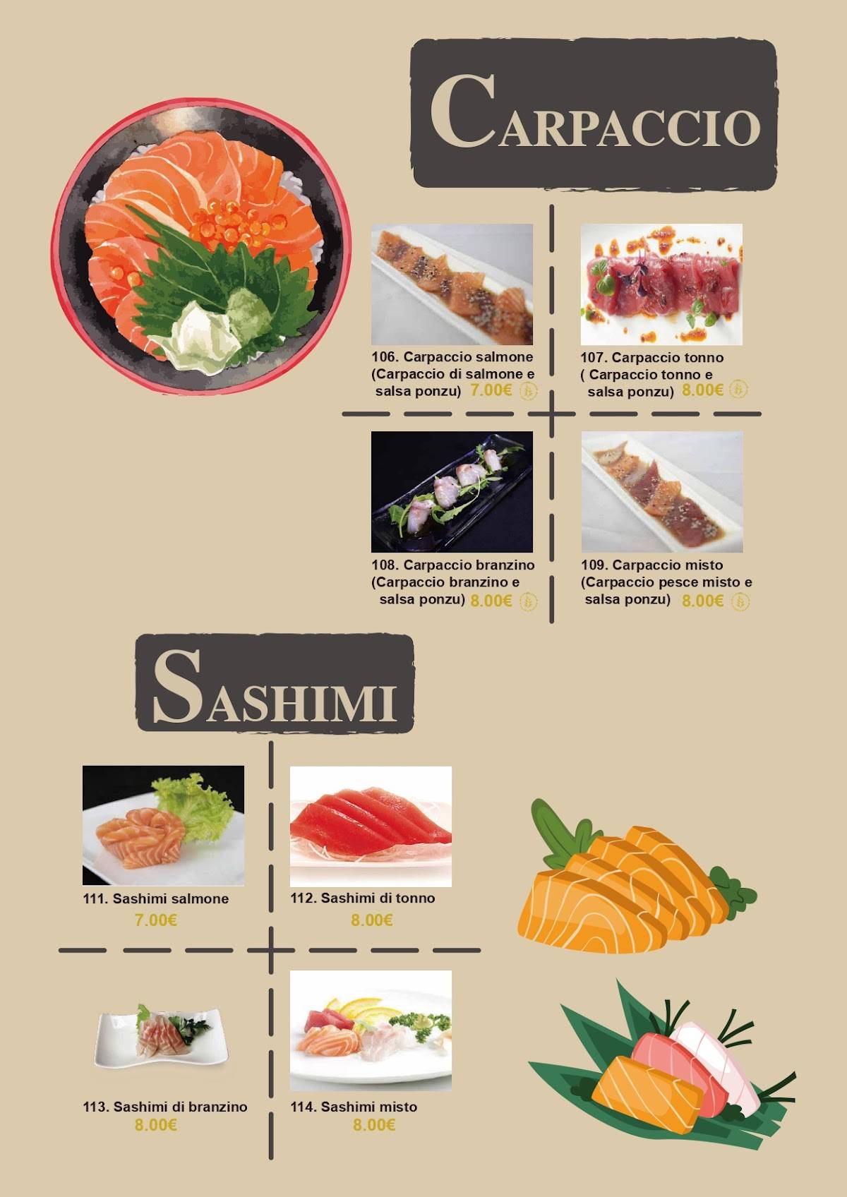 Menu di Rui Sushi 