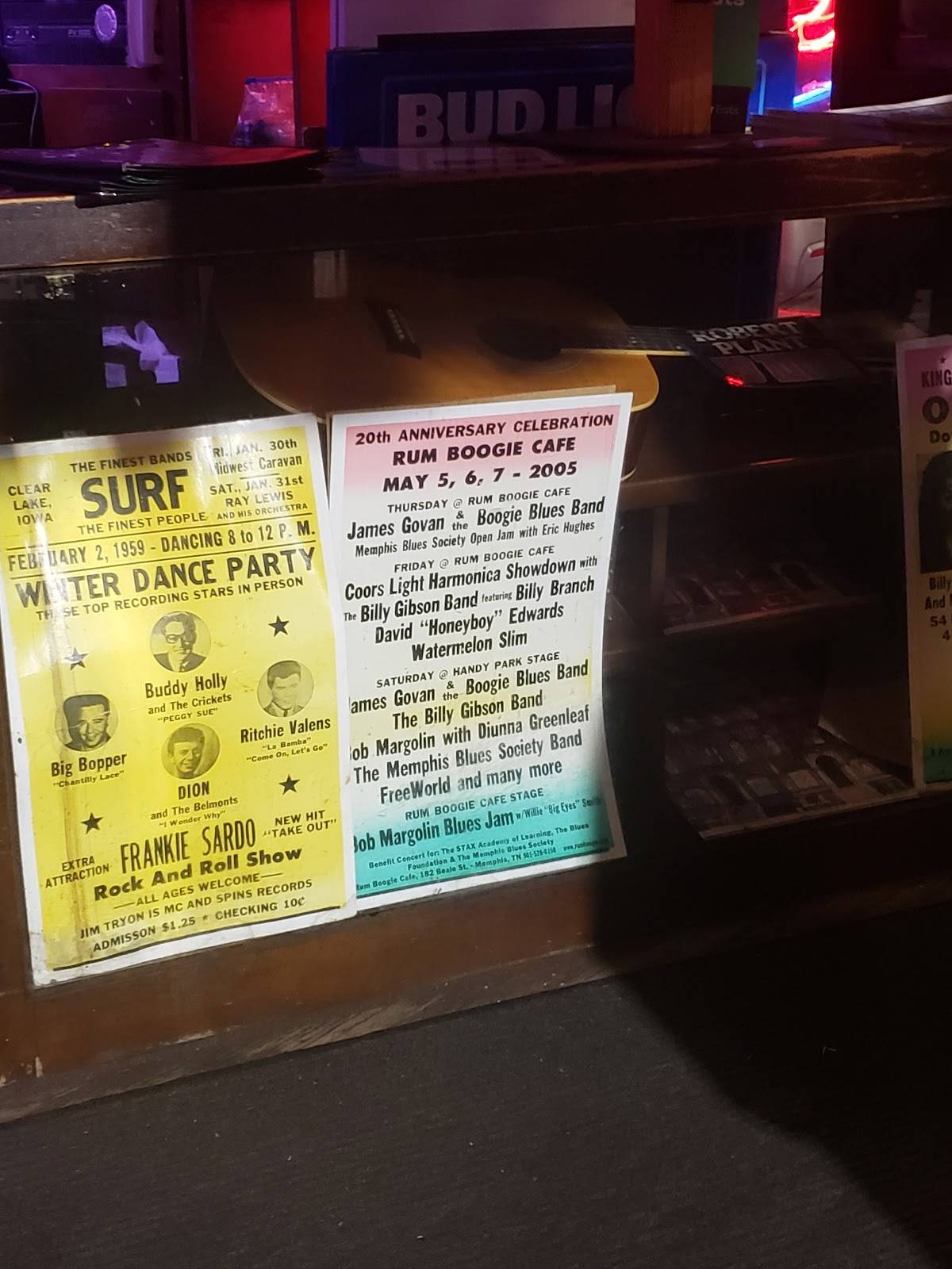 Menu at Rum Boogie Cafe, Memphis, 182 Beale St