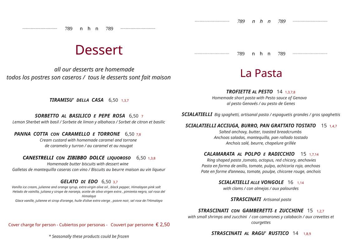 Menu di Osteria Rustichello 
