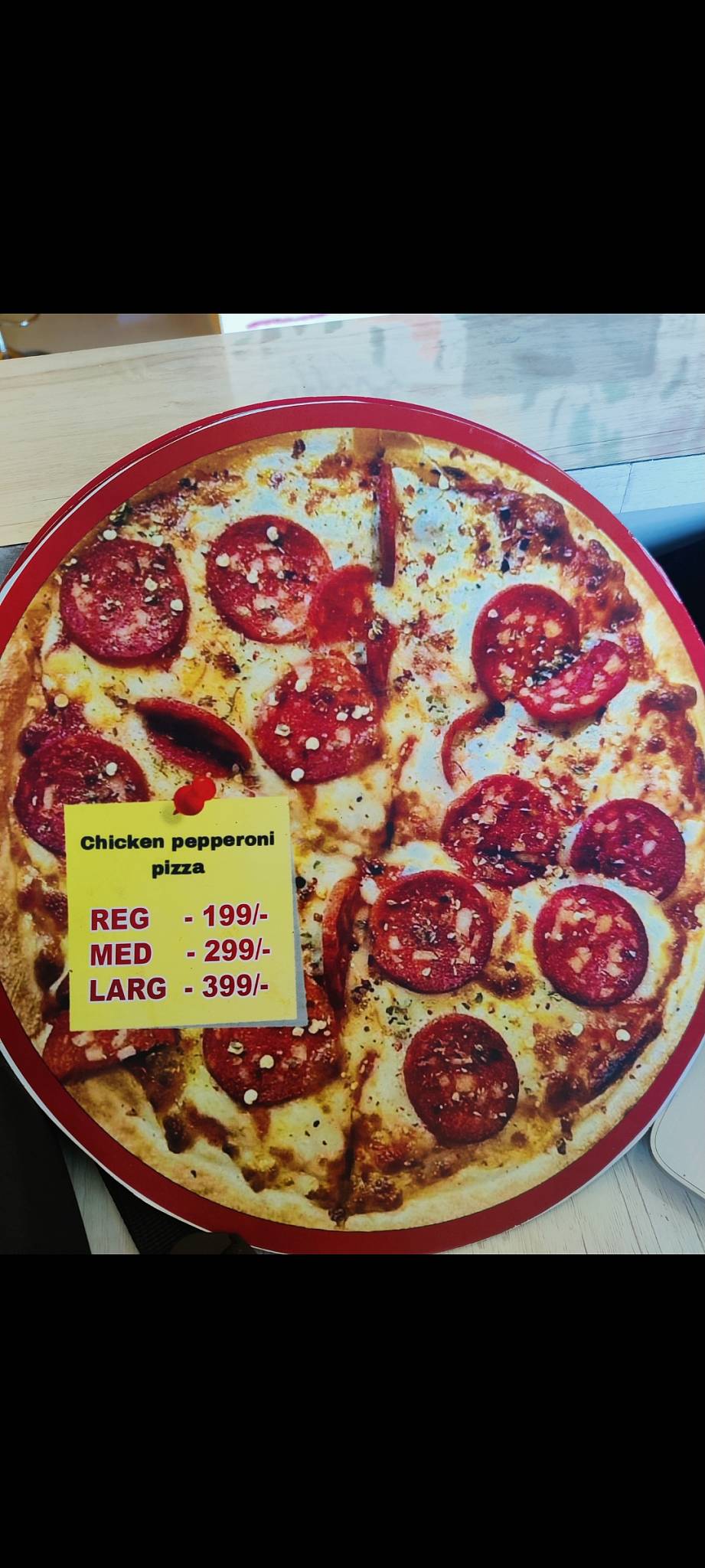 S.S. Pizza menu