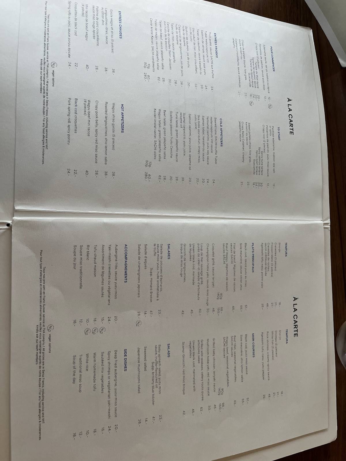 Menu di SACHI 