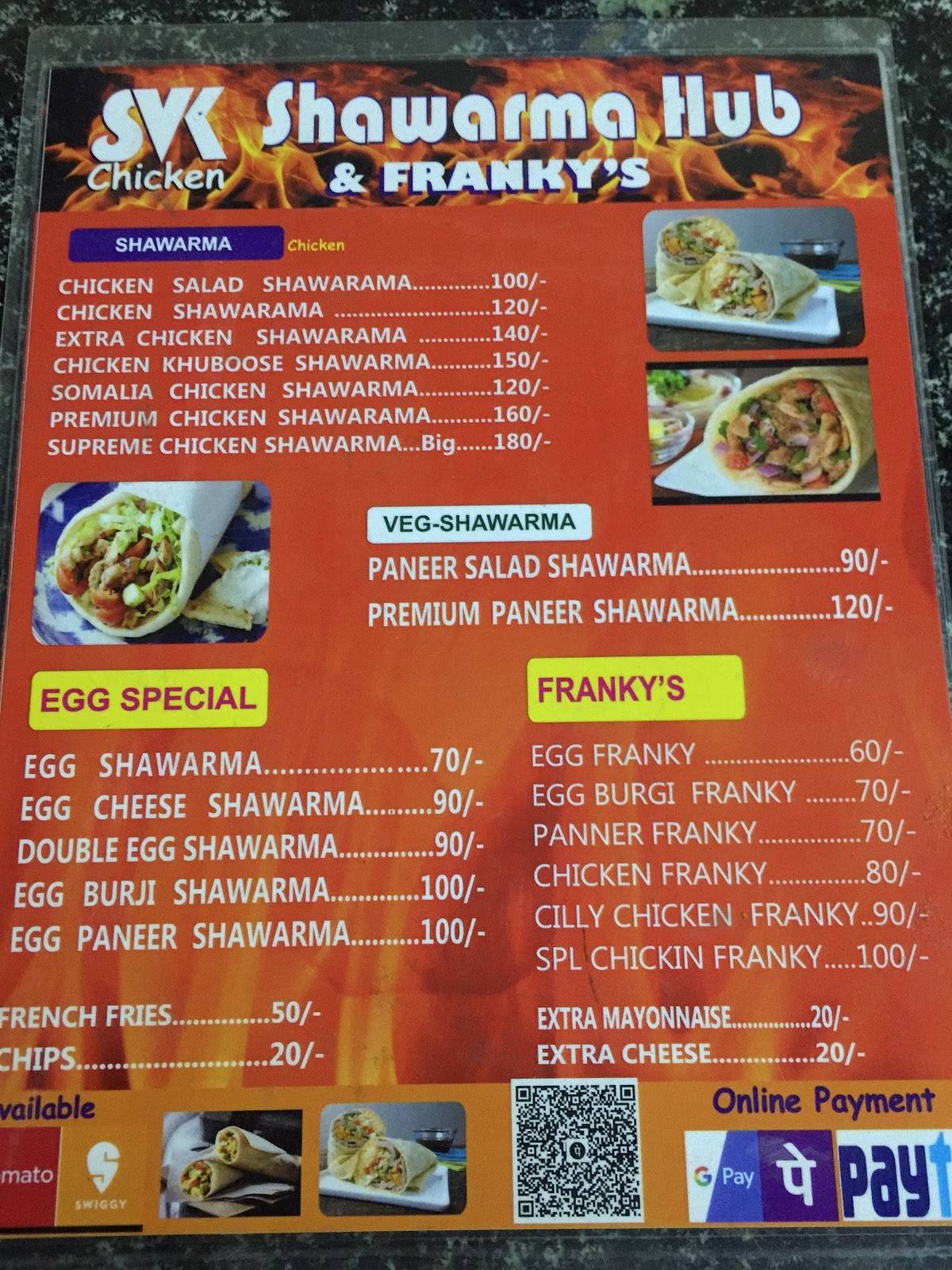 SV Shawarma Hub menu