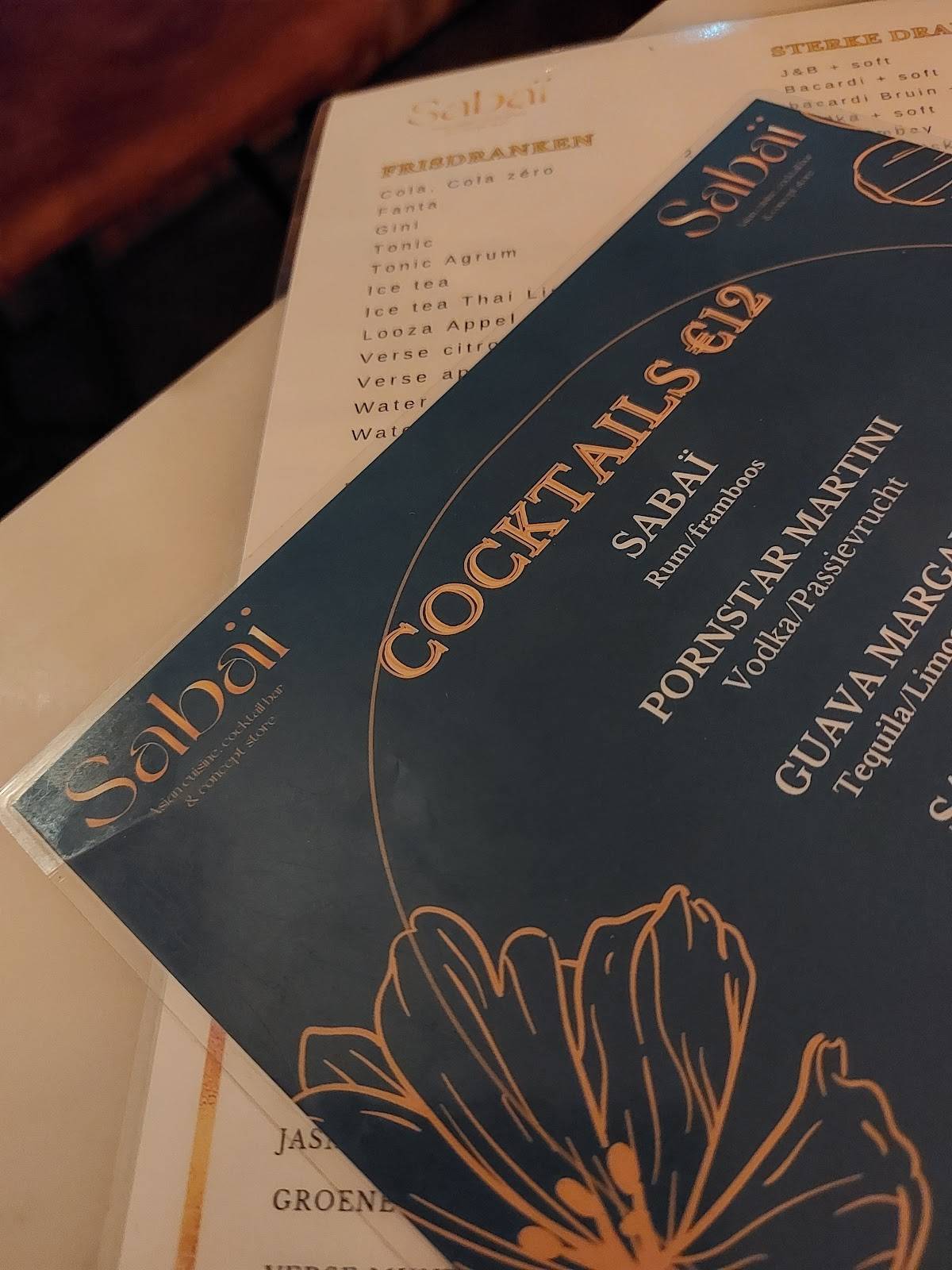 Menu de Sabaï