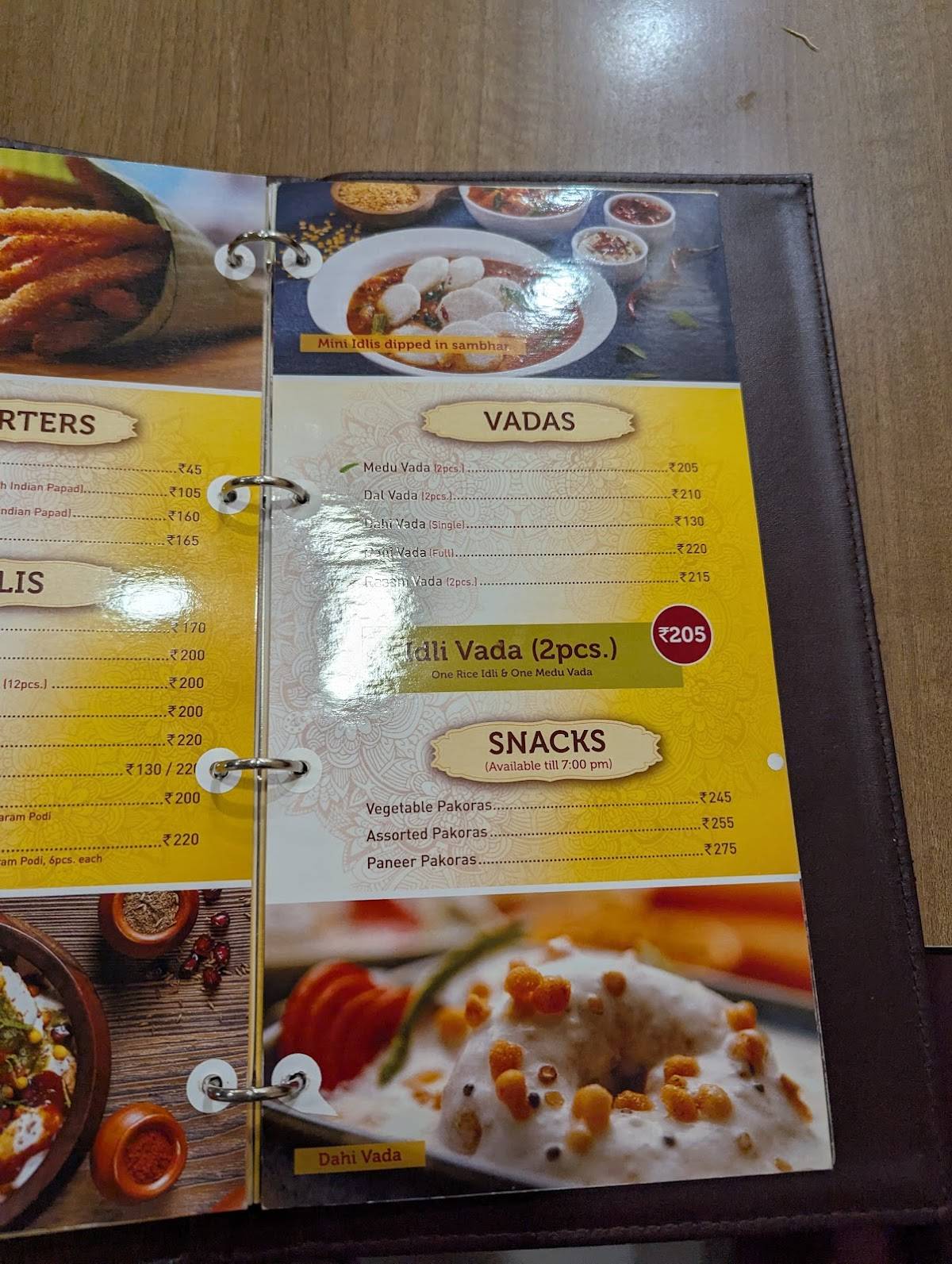 Sagar Ratna menu