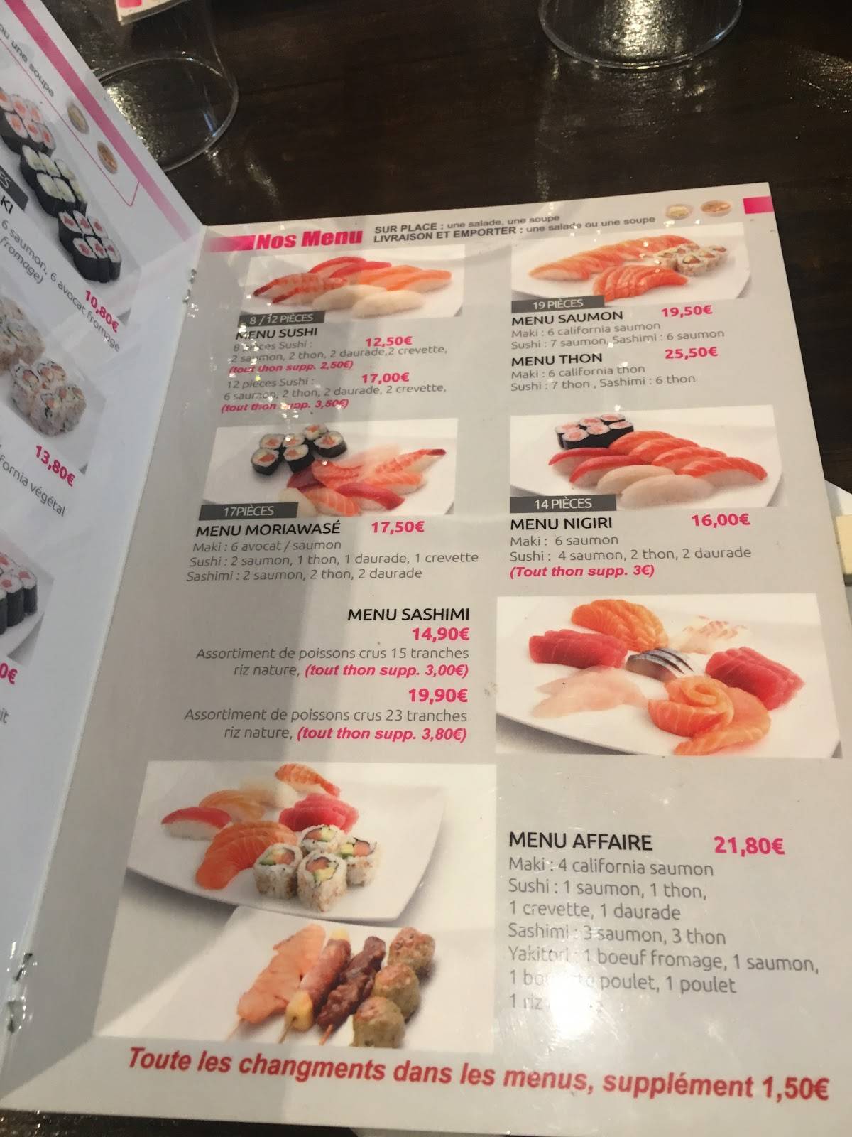Menu de Sam Sushi