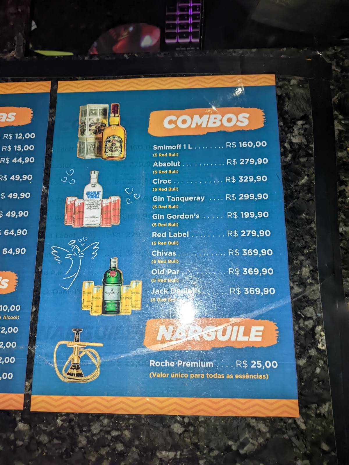 Santo Grau Lounge Bar cardápio