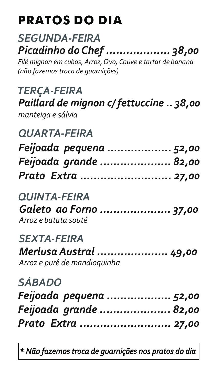 Adriata Restaurante cardápio
