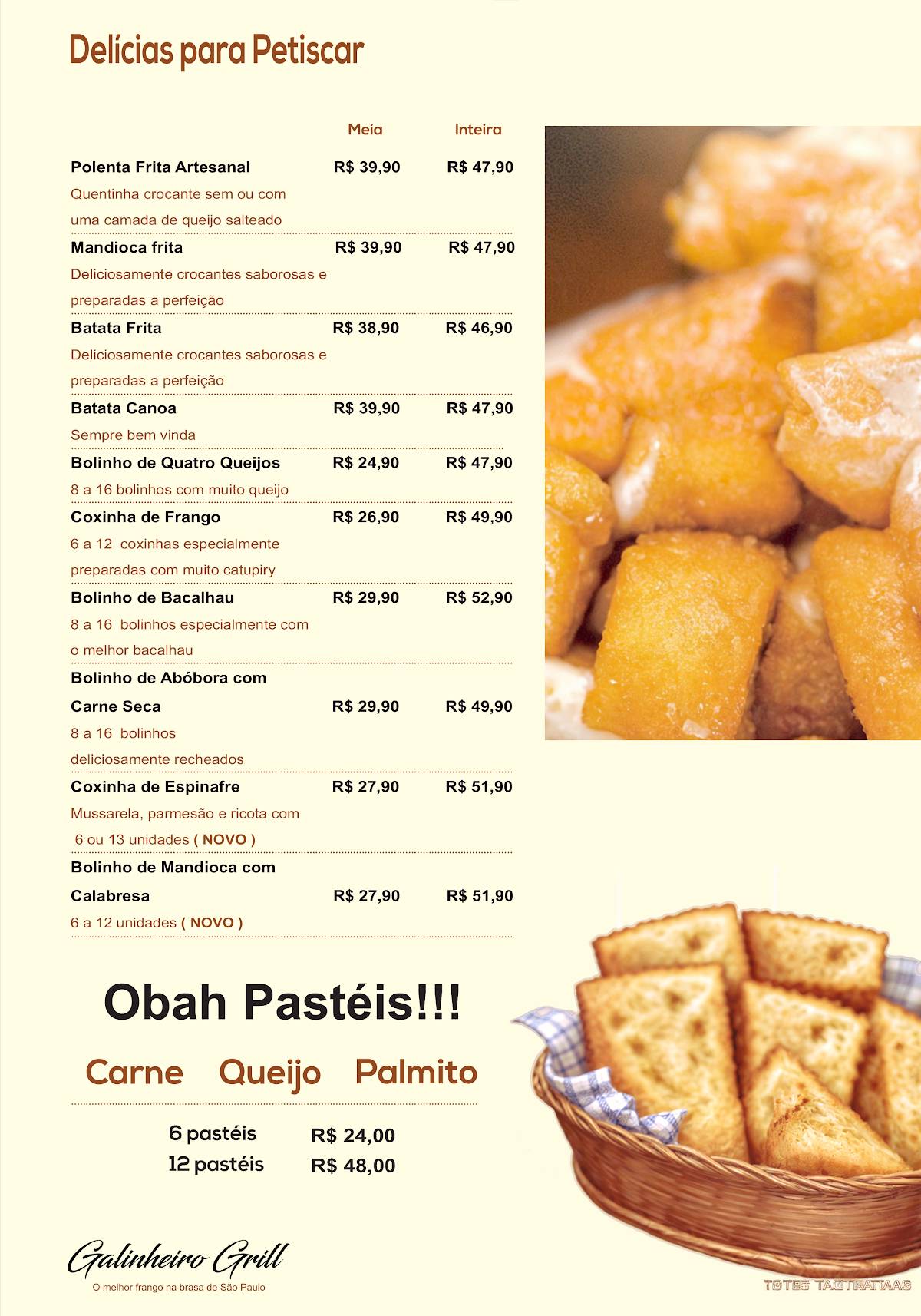 Galinheiro Grill cardápio