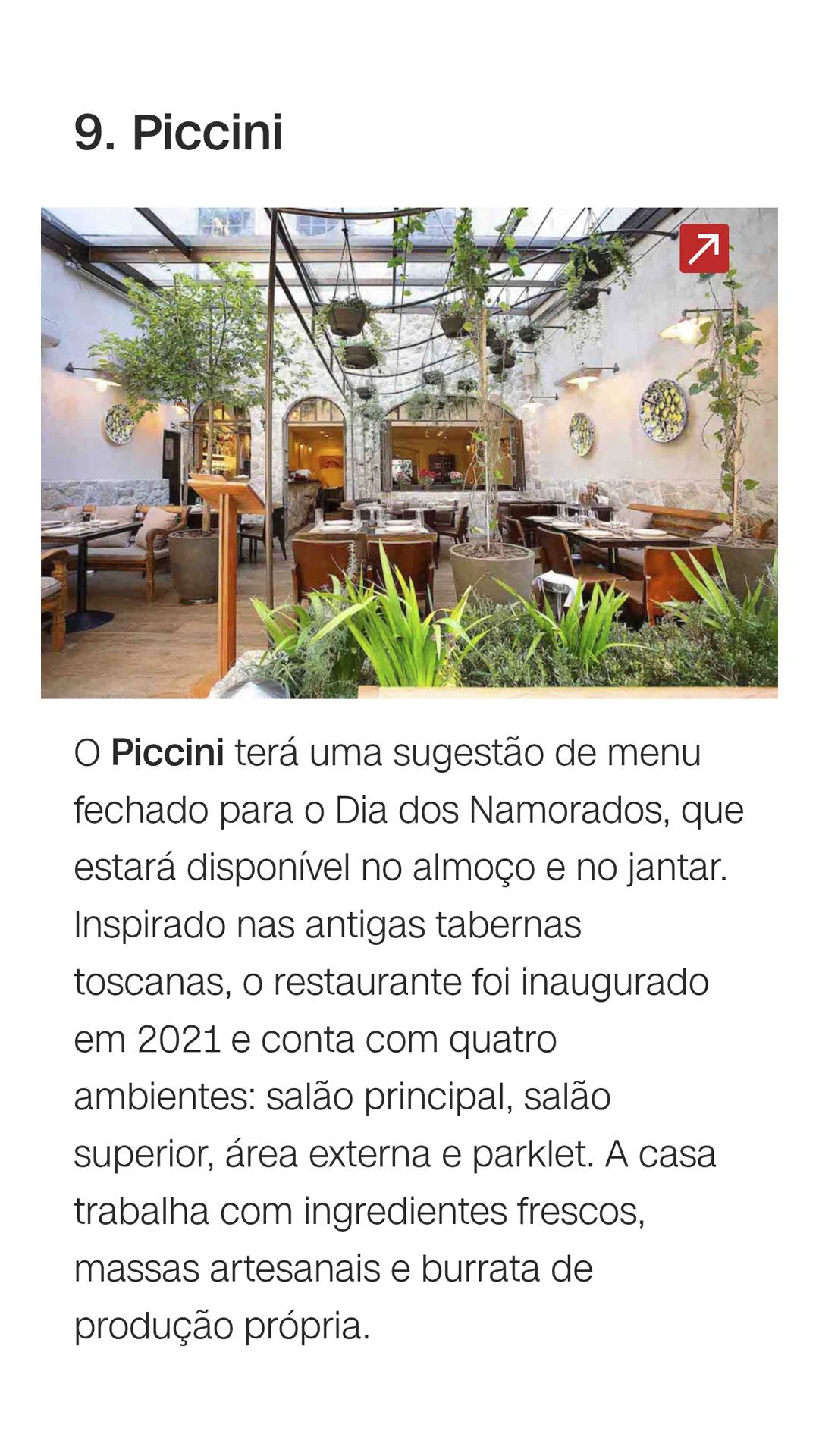 Piccini Cucina cardápio