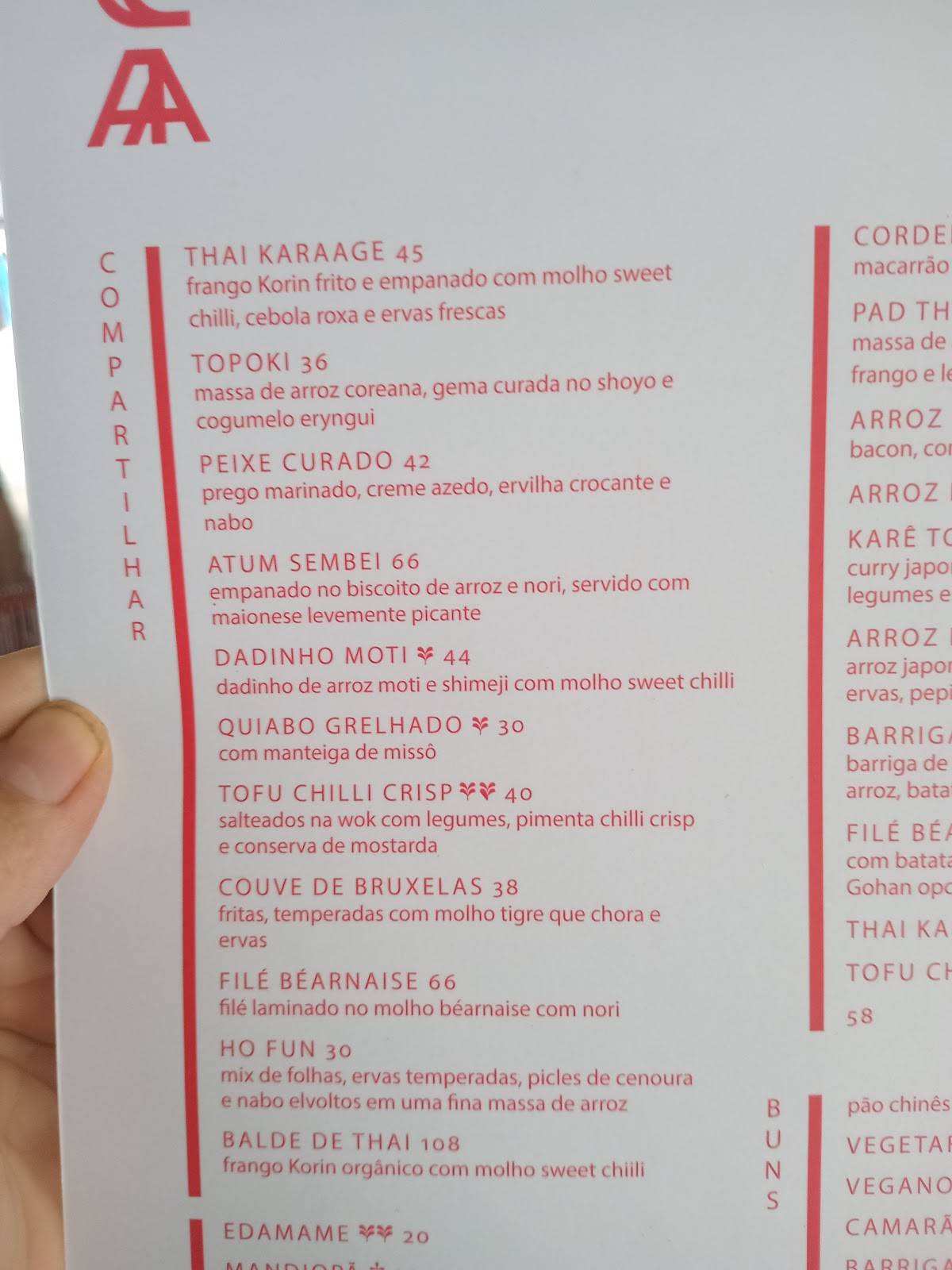 Mica l Izakaya l Restaurante em Pinheiros cardápio