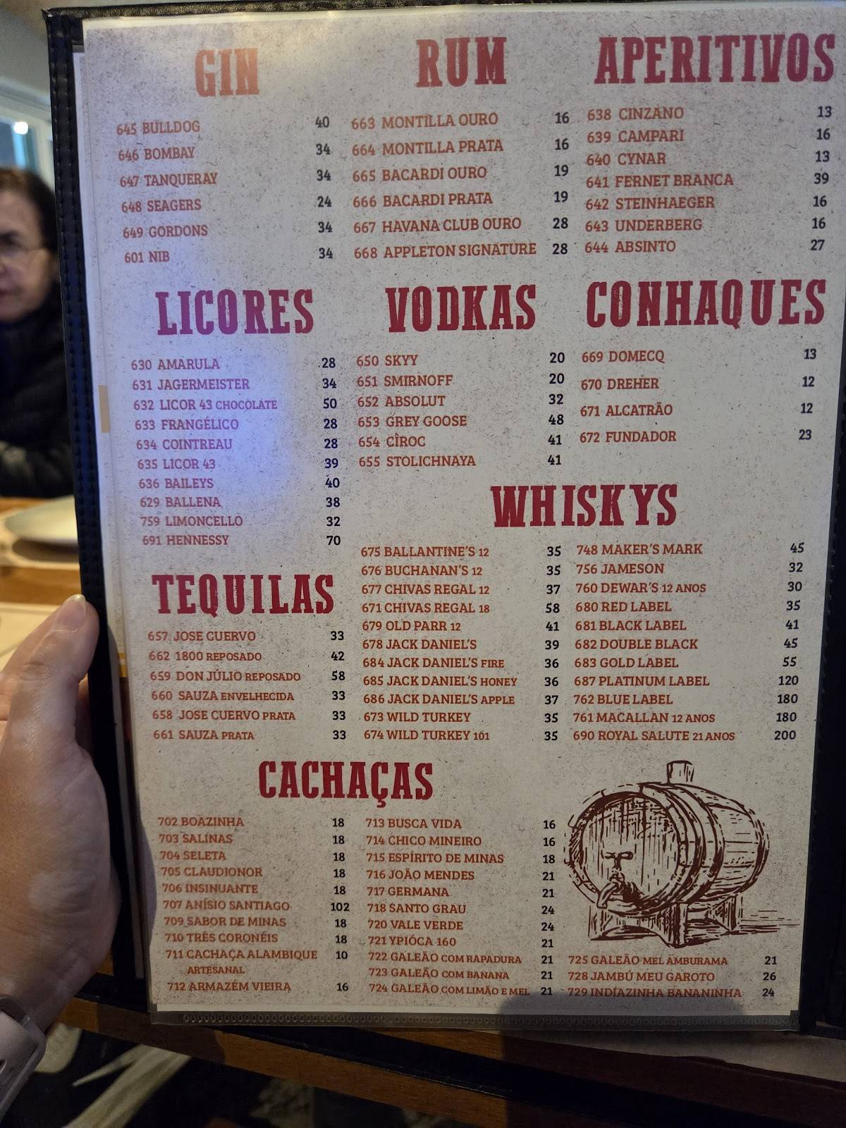 Violeta Bar e Restaurante cardápio