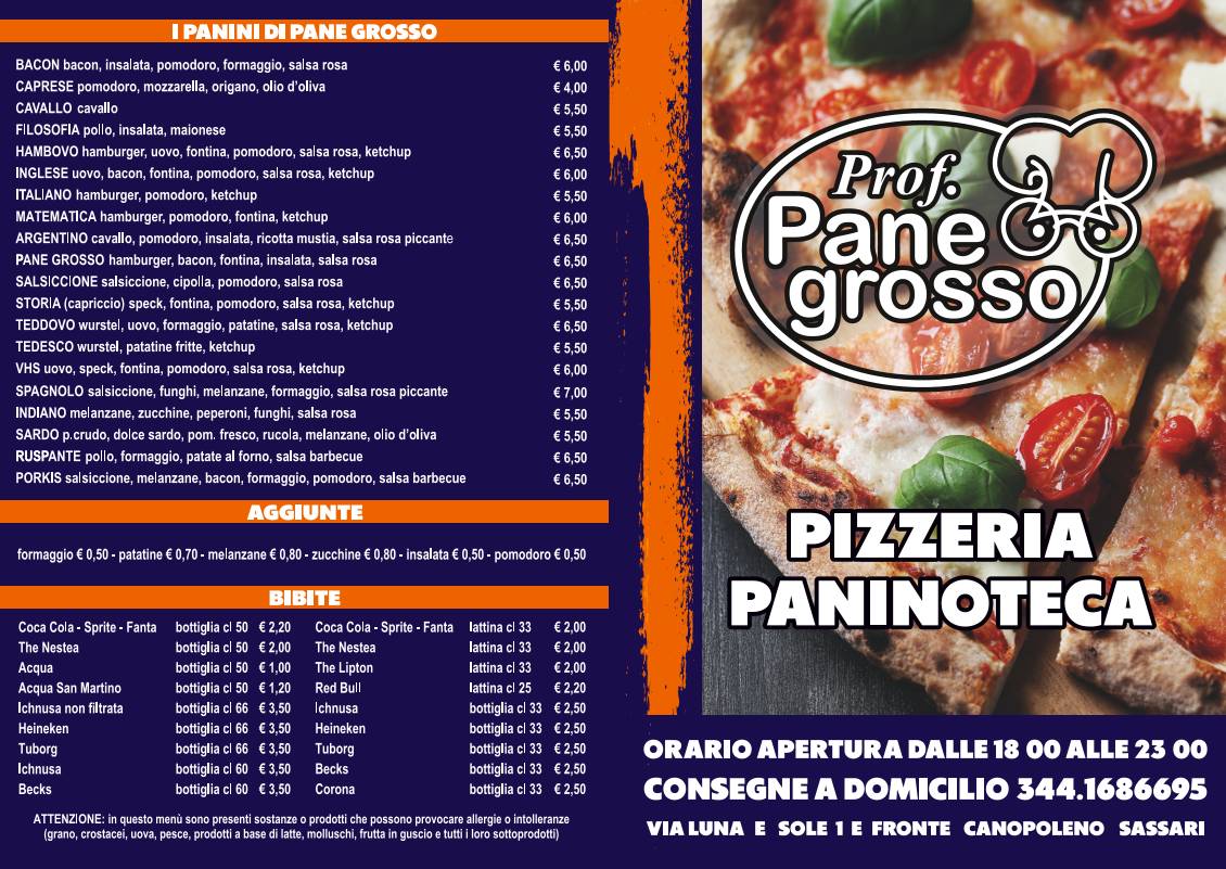 Menu di Panegrosso 