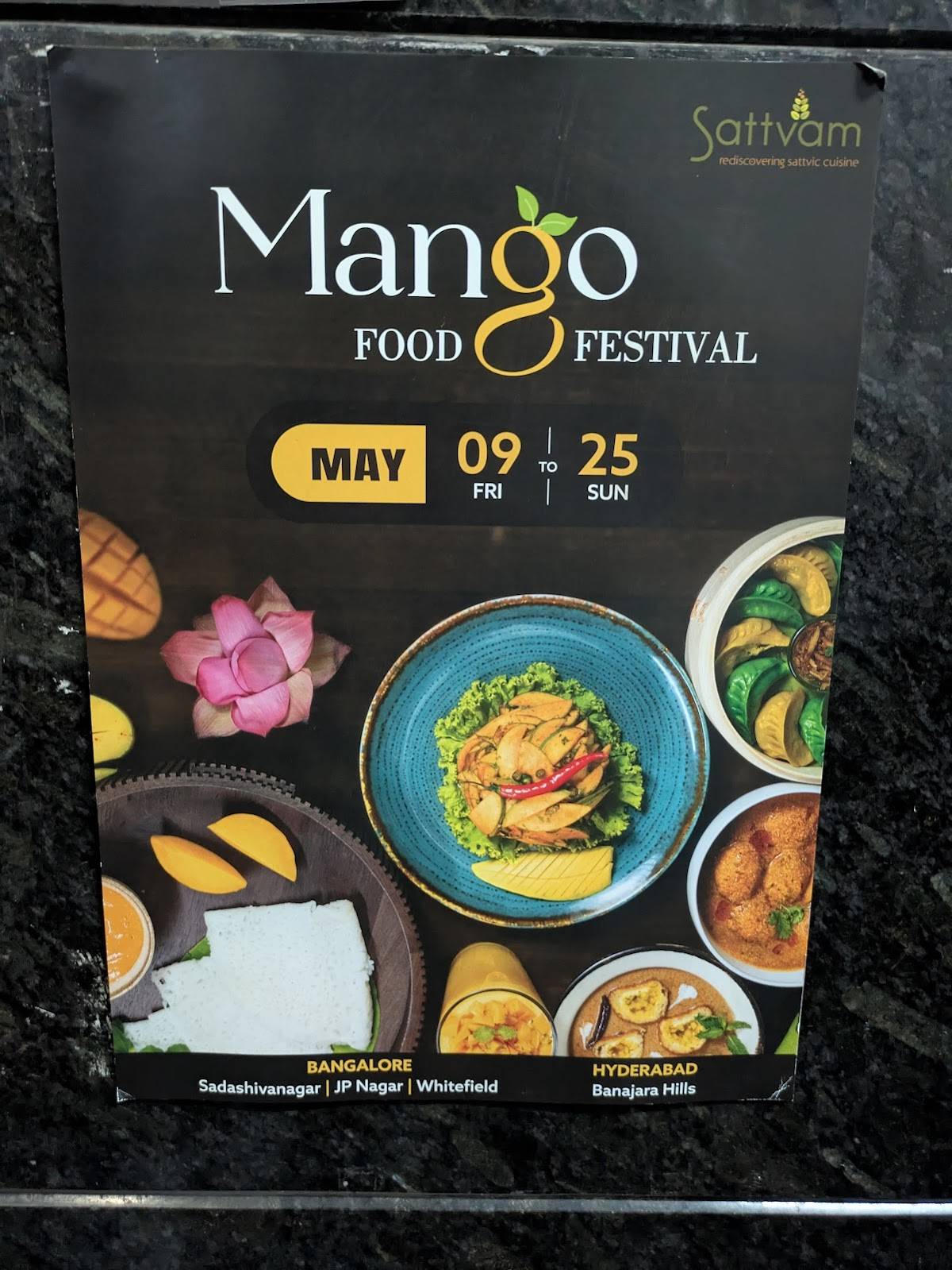 Sattvam Whitefield menu