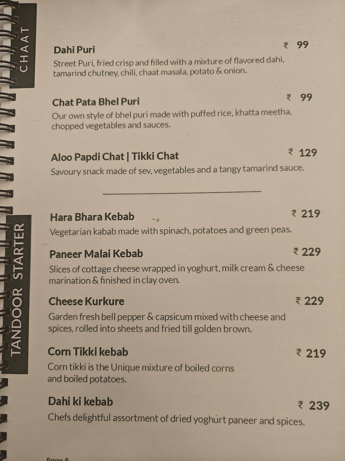 Sattvik - Rooftop Cafe menu