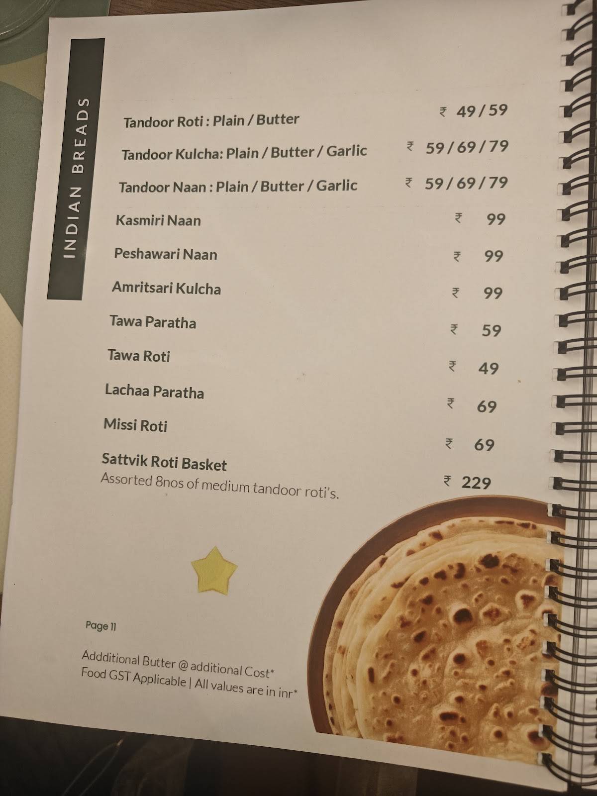 Sattvik - Rooftop Cafe menu