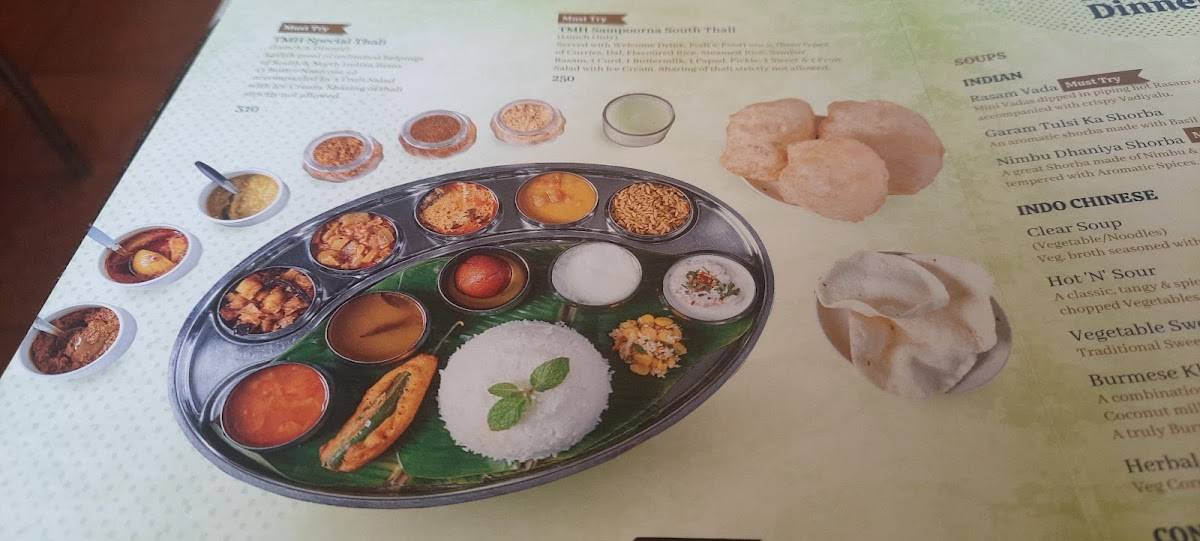 Flavours of Taj Mahal Hotel menu