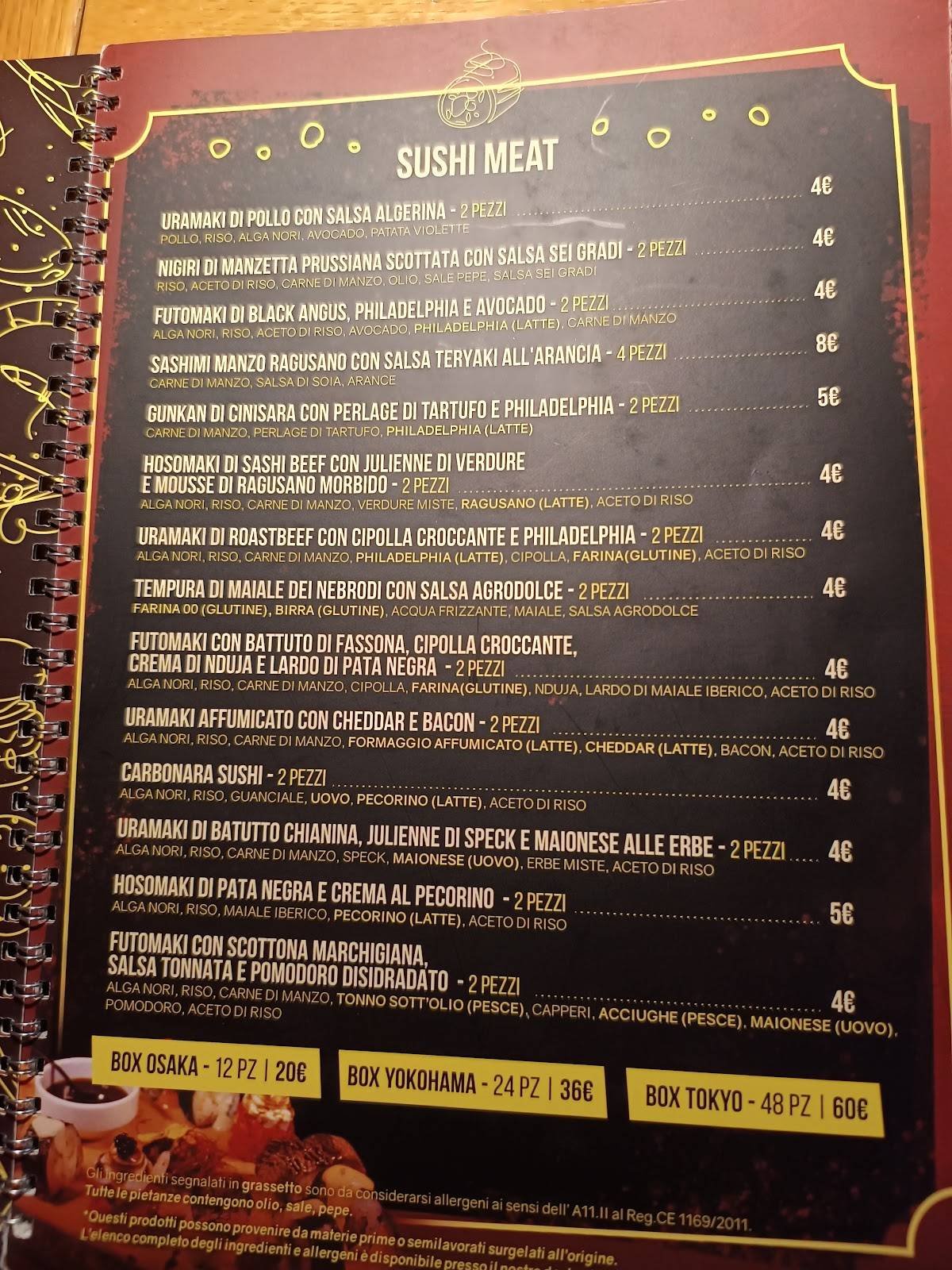 Menu di Sei Gradi Steak House 